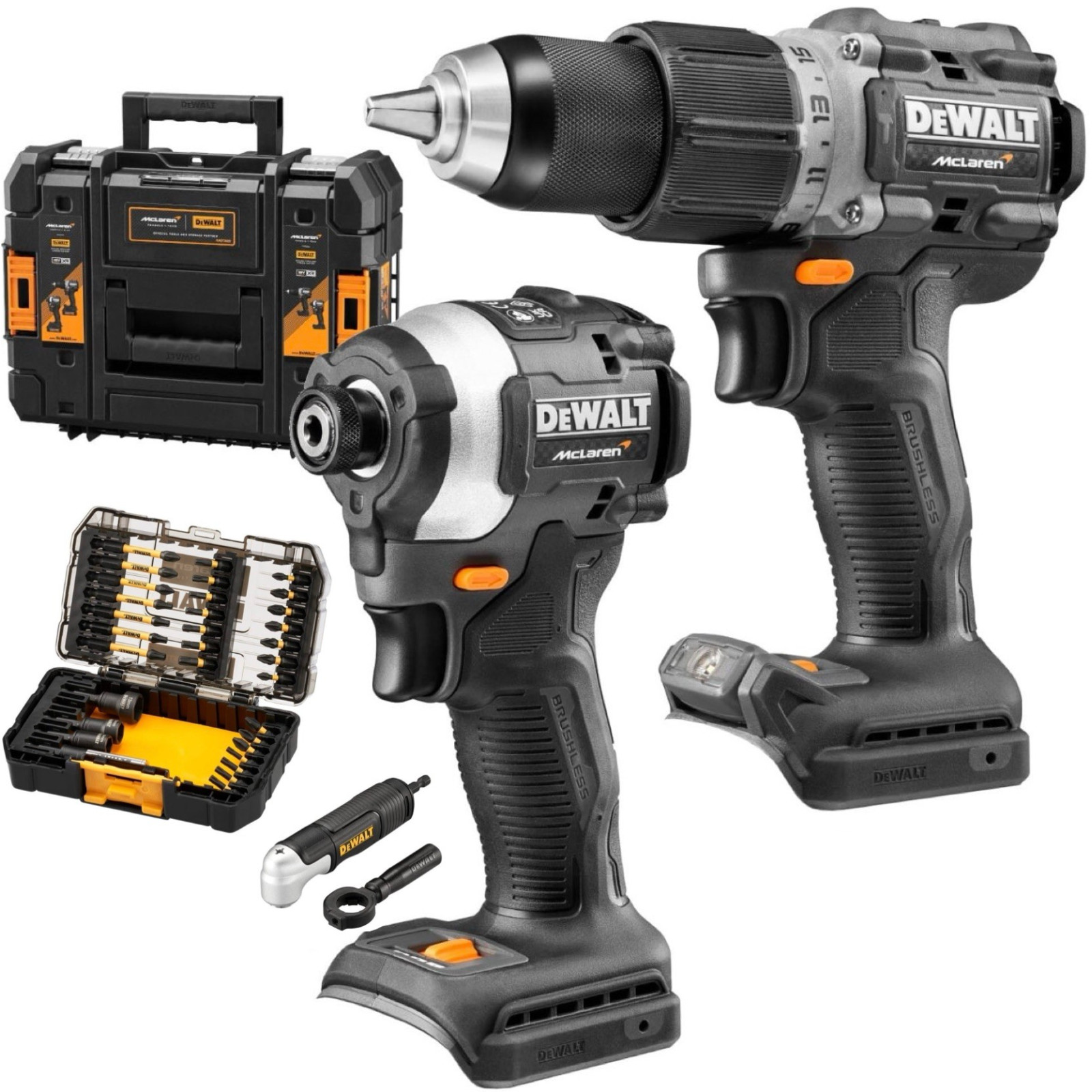 dck200mnt-dewalt-mclaren-edition-18v-suktuvu-rinkinys-dt70782-antgaliu-rinkinys-33-daliu DCK200MNT DeWALT McLaren Edition 18V suktuvų rinkinys + DT70782 antgalių rinkinys (33 dalių) - Image 1