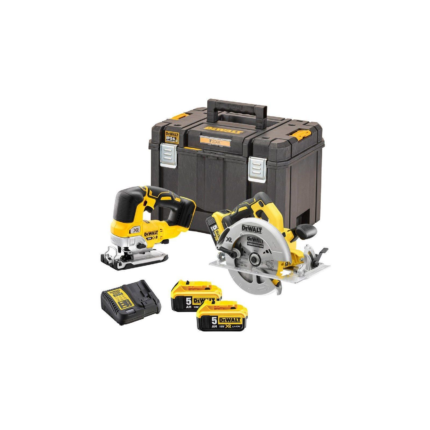 DCK2012P2T DeWALT 18V diskinio pjūklo ir siaurapjūklio rinkinys (2x5.0 Ah)