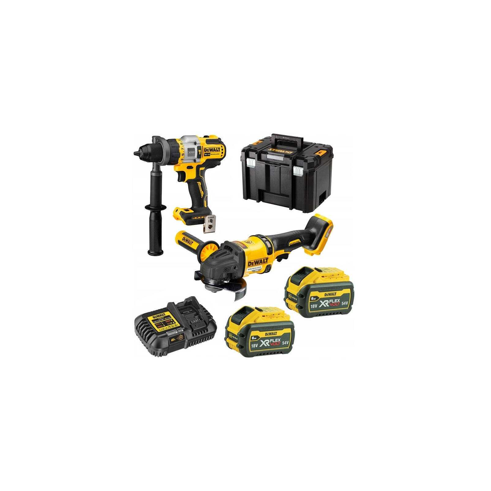 dck2016t2t-dewalt-18v-irankiu-rinkinys-dcd999-dcg418-2x60-ah DCK2016T2T DeWALT 18V įrankių rinkinys (DCD999 + DCG418) (2x6.0 Ah) - Image 1