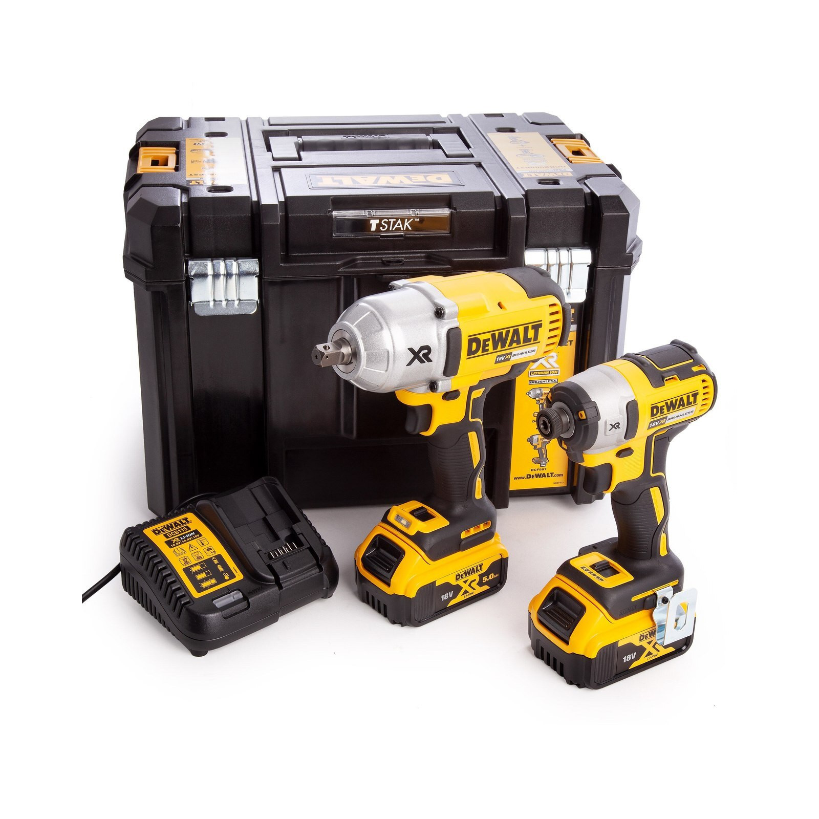 dck2088p2t-dewalt-18v-dcf899-smuginio-verzliasukio-ir-dcf887-smuginio-suktuvo-rinkinys-2x50-ah DCK2088P2T DeWALT 18V DCF899 smūginio veržliasukio ir DCF887 smūginio suktuvo rinkinys (2x5.0 Ah) - Image 1