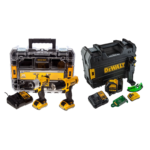 DCK211D2T DeWALT 12V suktuvų rinkinys + DCE088D1G kryžminių linijų lazerinis nivelyras