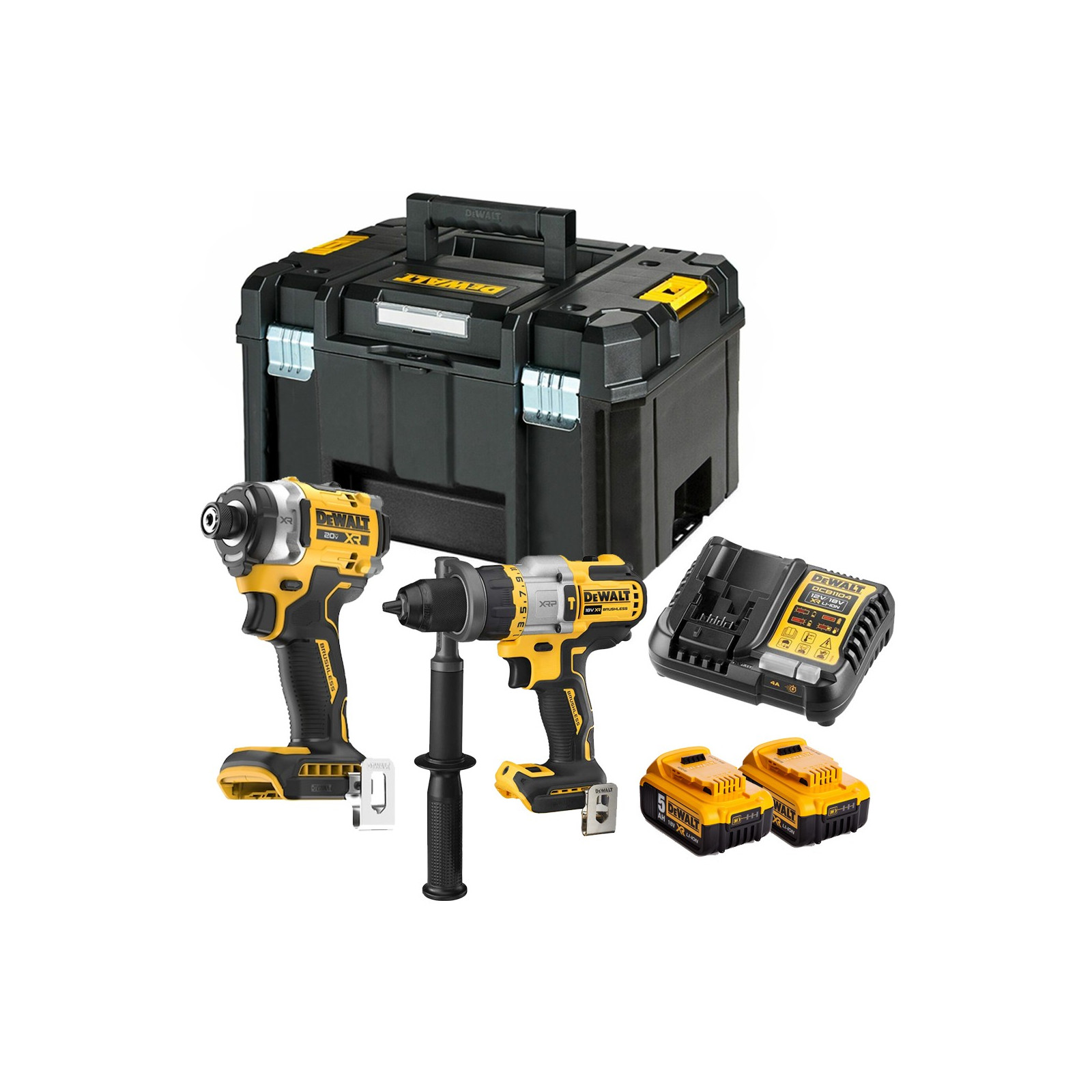 dck2202p2t-dewalt-suktuvo-smuginio-greztuvo-ir-smuginio-suktuvo-rinkinys-2x50-ah DCK2202P2T DeWALT suktuvo – smūginio gręžtuvo ir smūginio suktuvo rinkinys (2x5.0 Ah) - Image 1