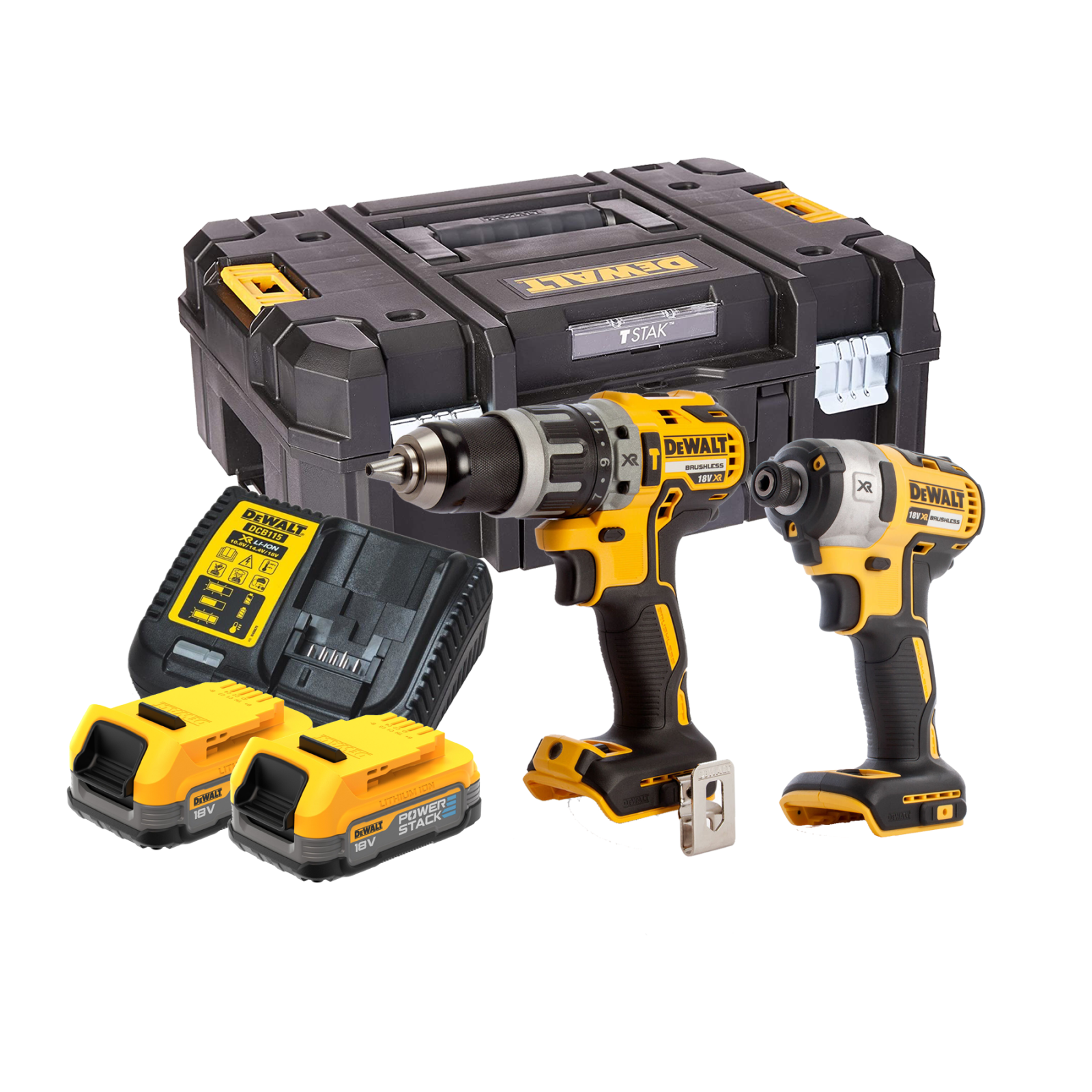 dck266e2t-dewalt-18v-smuginis-suktuvas-suktuvas-greztuvas-2x17-ah DCK266E2T DeWALT 18V smūginis suktuvas + suktuvas-gręžtuvas (2x1.7 Ah) - Image 1
