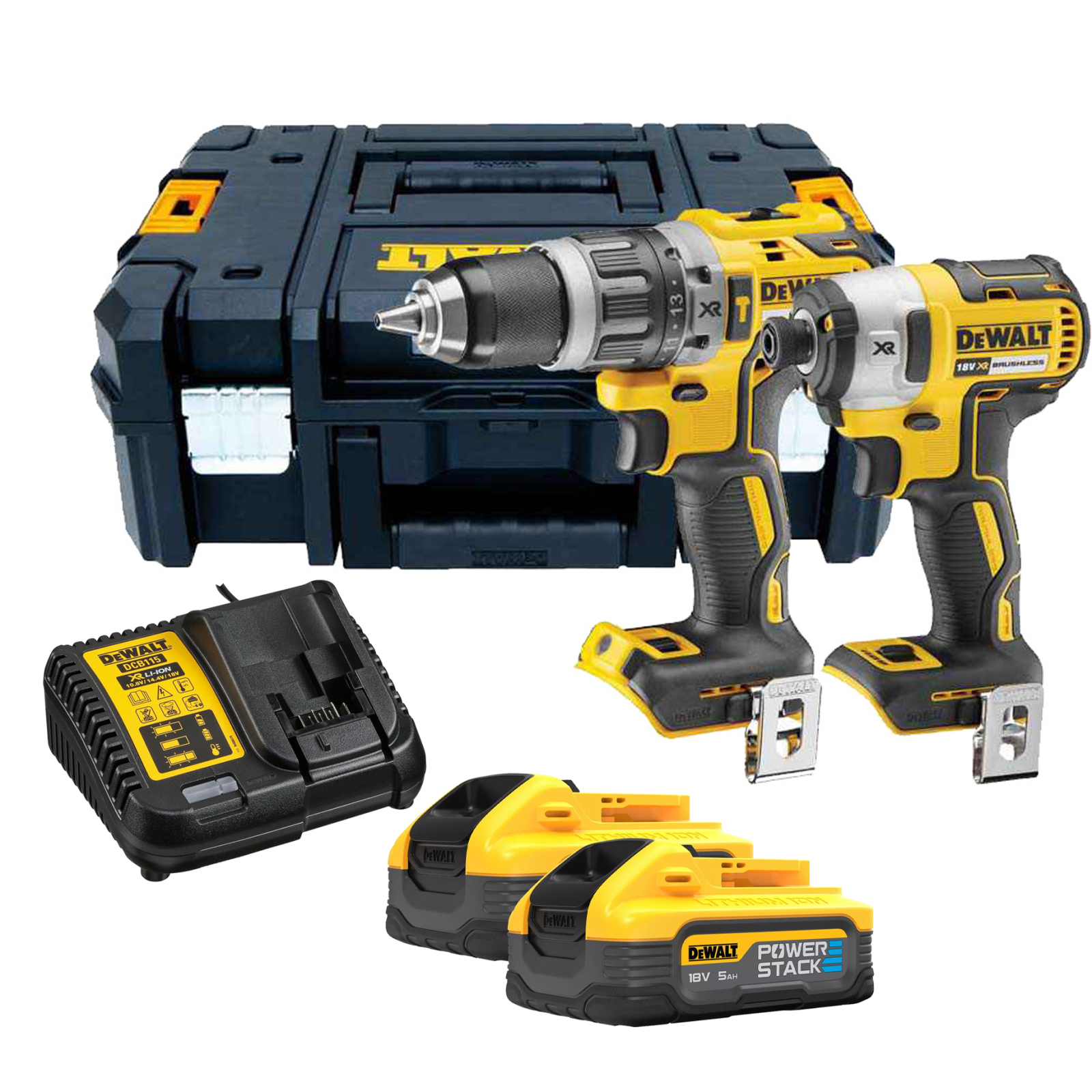 dck266h2t-dewalt-18v-smuginis-suktuvas-suktuvas-greztuvas-2x50-ah DCK266H2T DeWALT 18V smūginis suktuvas + suktuvas-gręžtuvas (2x5.0 Ah) - Image 1