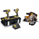 DCK266P2 DeWALT 18V rinkinys DCF887 smūginis suktuvas + DCD796 suktuvas-gręžtuvas + DCS391N 18V diskinis pjūklas