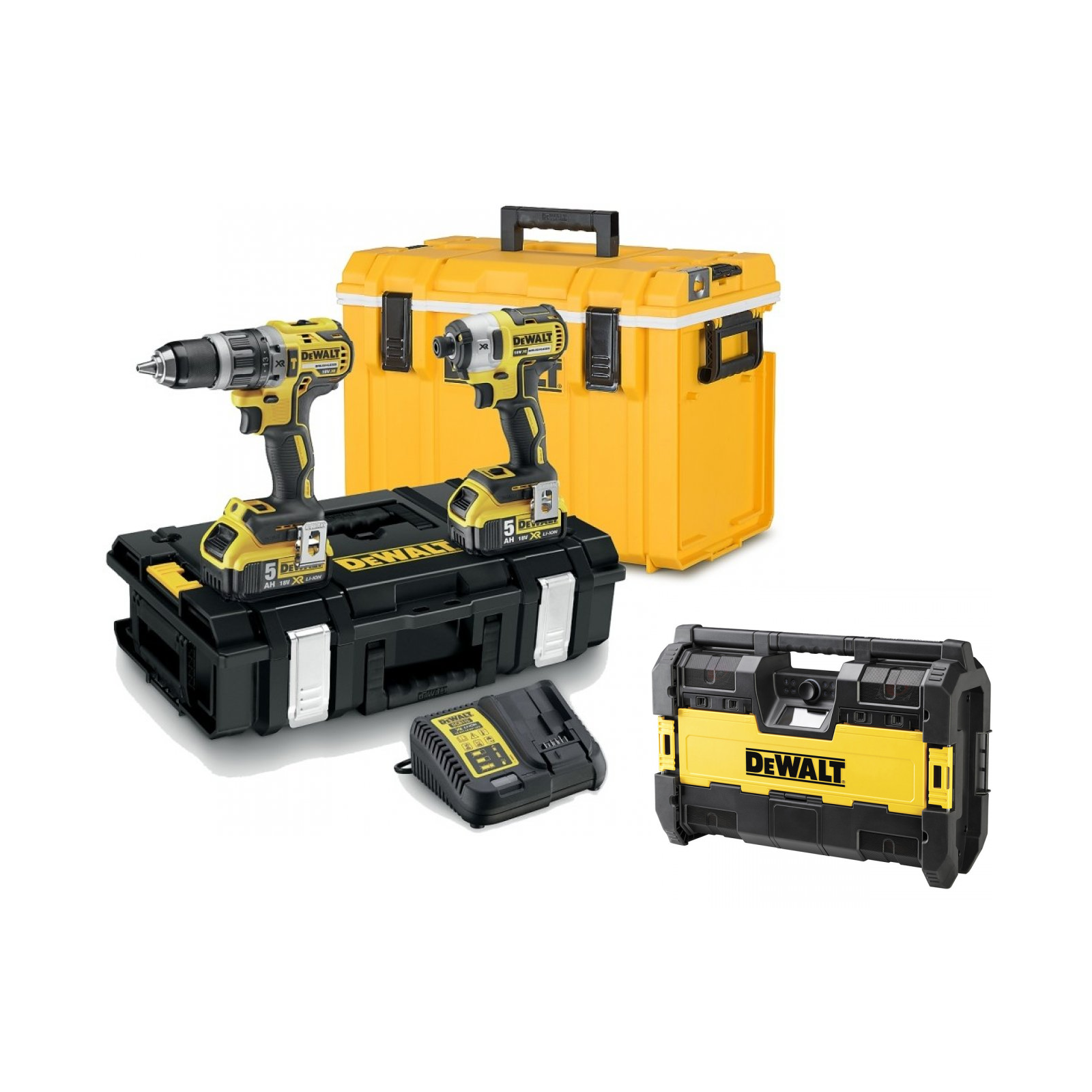 dck266p2c-dewalt-18v-smuginis-suktuvas-suktuvas-greztuvas-saltdeze-dwst1-75663-radija-2x50-ah DCK266P2C DeWALT 18V smūginis suktuvas + suktuvas-gręžtuvas + šaltdėžė + DWST1-75663 radija (2x5.0 Ah) - Image 1
