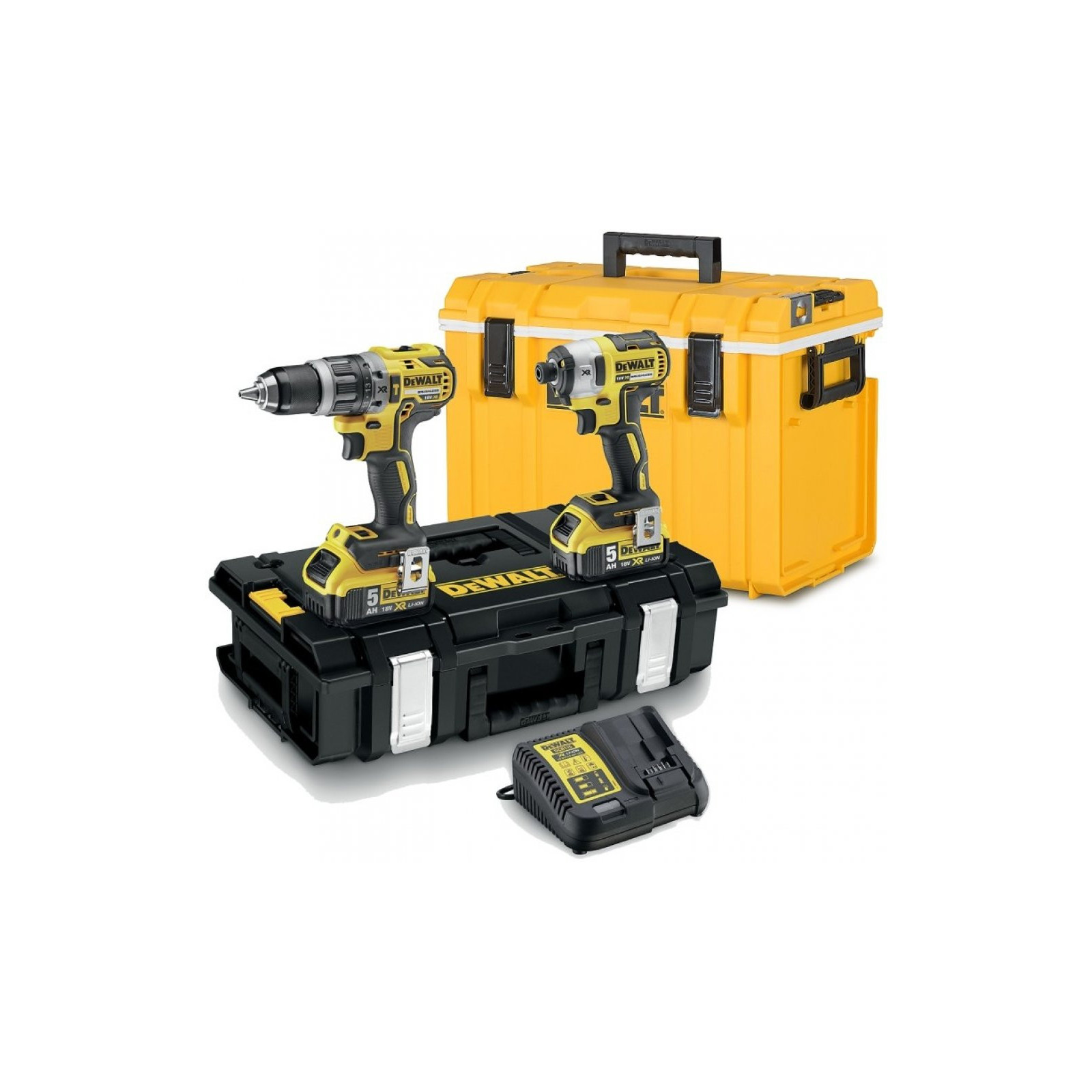 dck266p2c-dewalt-18v-smuginis-suktuvas-suktuvas-greztuvas-toughsystem-saltdeze-2x50-ah DCK266P2C DeWALT 18V smūginis suktuvas + suktuvas-gręžtuvas + TOUGHSYSTEM šaltdėžė (2x5.0 Ah) - Image 1