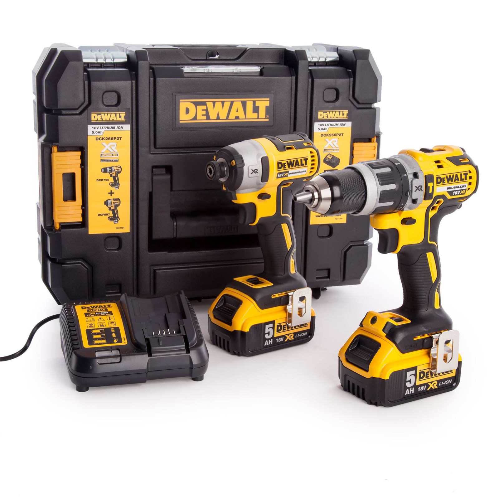 dck266p2t-dewalt-18v-smuginis-suktuvas-suktuvas-greztuvas-2x50-ah DCK266P2T DeWALT 18V smūginis suktuvas + suktuvas-gręžtuvas (2x5.0 Ah) - Image 1