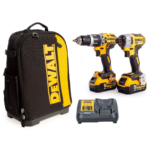 DCK266P2X DeWALT 18V smūginis suktuvas + suktuvas-gręžtuvas su įrankių kuprine (2x5.0 Ah)