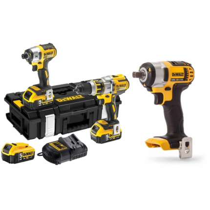 DCK266P3 DeWALT 18V rinkinys DCF887 smūginis suktuvas + DCD796 suktuvas-gręžtuvas + DCF880N smūginis veržliasukis