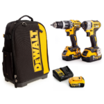 DCK266P3X DeWALT 18V XR smūginis suktuvas + suktuvas-gręžtuvas su įrankių kuprine