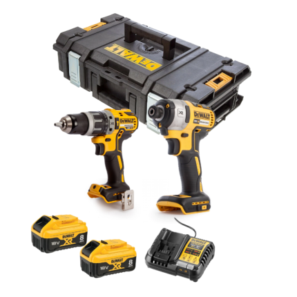 DCK266W2 DeWALT 18V smūginis suktuvas + suktuvas-gręžtuvas + DOVANA! (2x8.0 Ah)