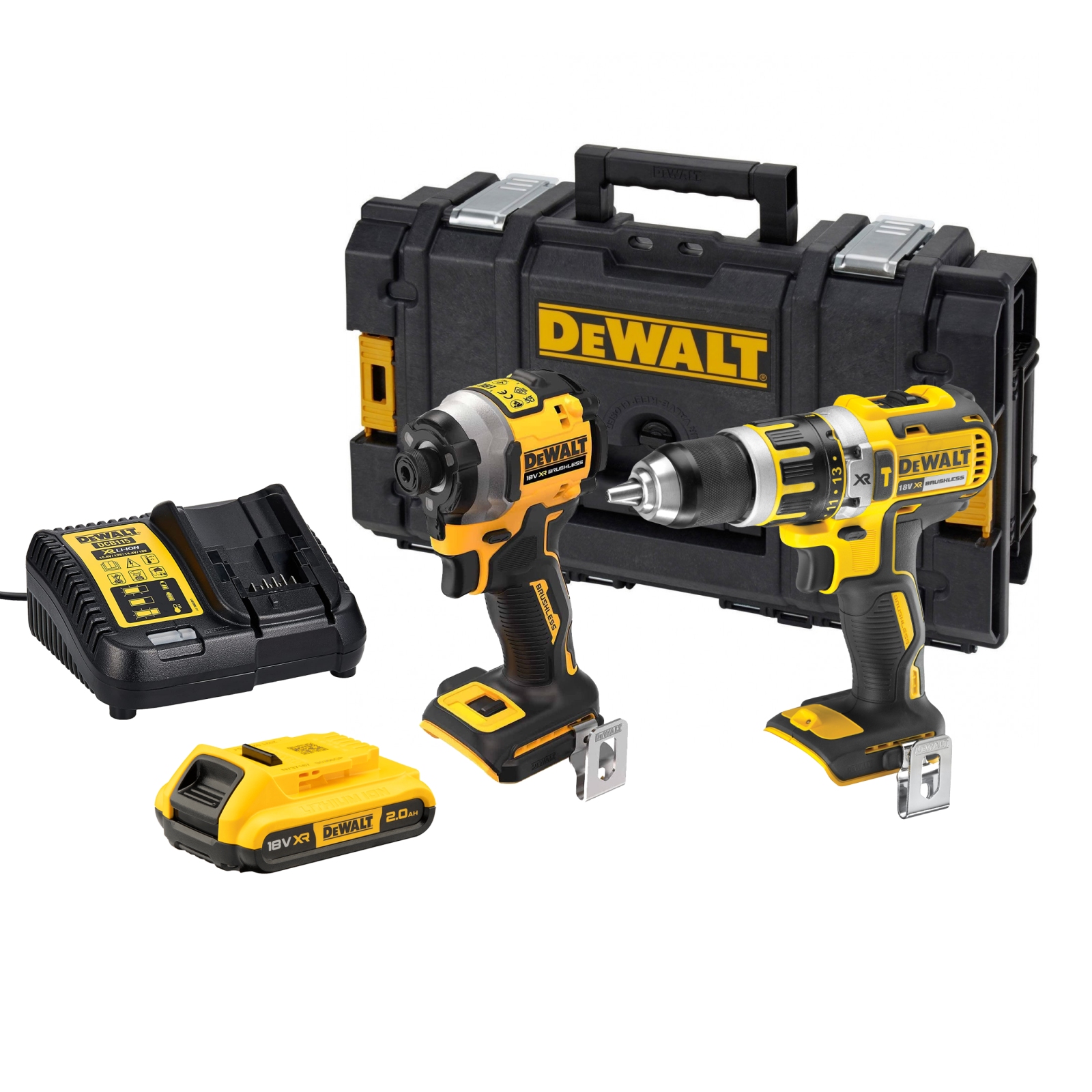dck296d1-dewalt-18v-kompaktiskas-smuginis-suktuvas-suktuvas-greztuvas-1x20-ah-dovana DCK296D1 DeWALT 18V kompaktiškas smūginis suktuvas + suktuvas-gręžtuvas (1x2.0 Ah) + DOVANA! - Image 1