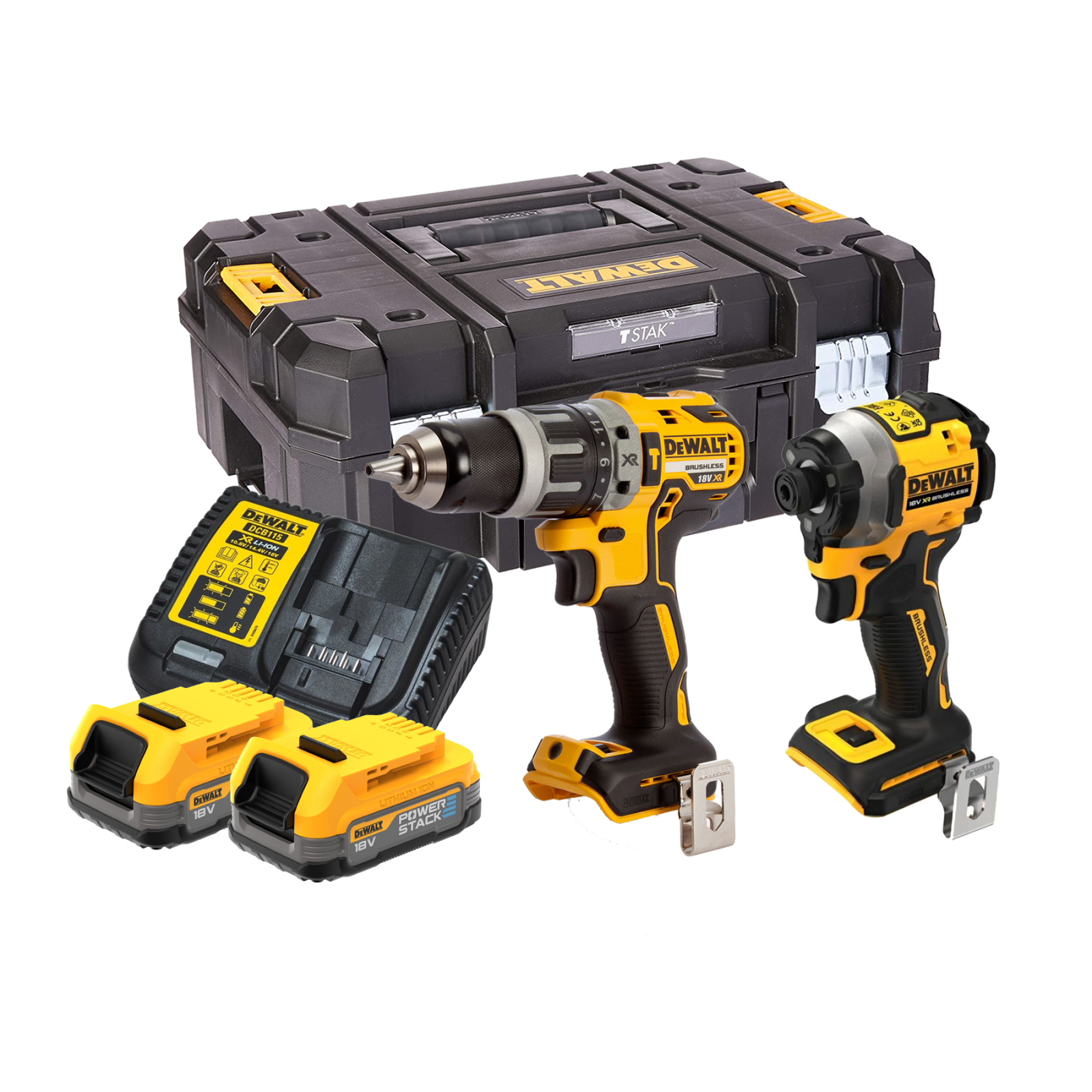 dck296e2t-dewalt-18v-kompaktiskas-smuginis-suktuvas-suktuvas-greztuvas-2x17-ah DCK296E2T DeWALT 18V kompaktiškas smūginis suktuvas + suktuvas-gręžtuvas (2x1.7 Ah) - Image 1