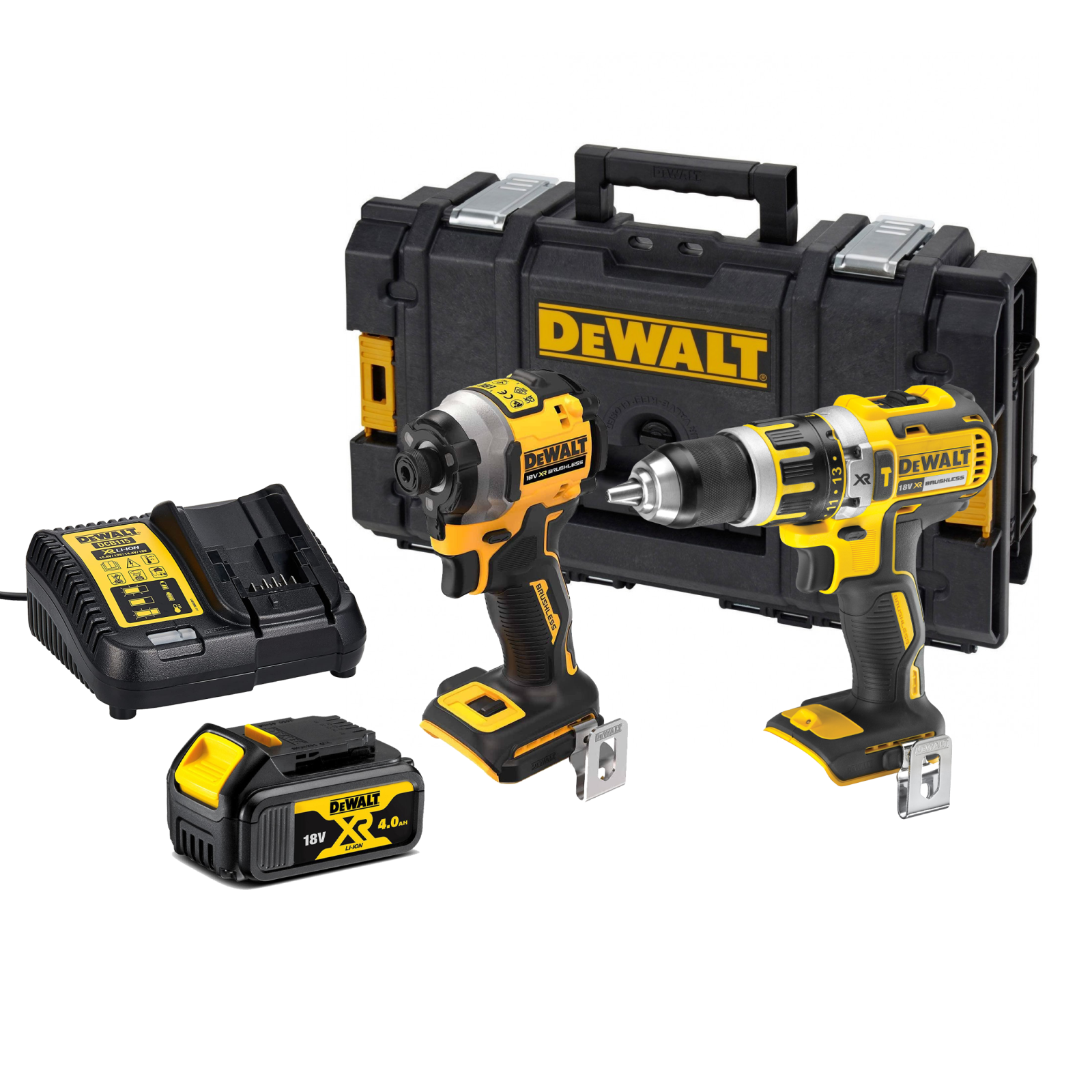 dck296m1-dewalt-18v-kompaktiskas-smuginis-suktuvas-suktuvas-greztuvas-1x40-ah-dovana DCK296M1 DeWALT 18V kompaktiškas smūginis suktuvas + suktuvas-gręžtuvas (1x4.0 Ah) + DOVANA! - Image 1