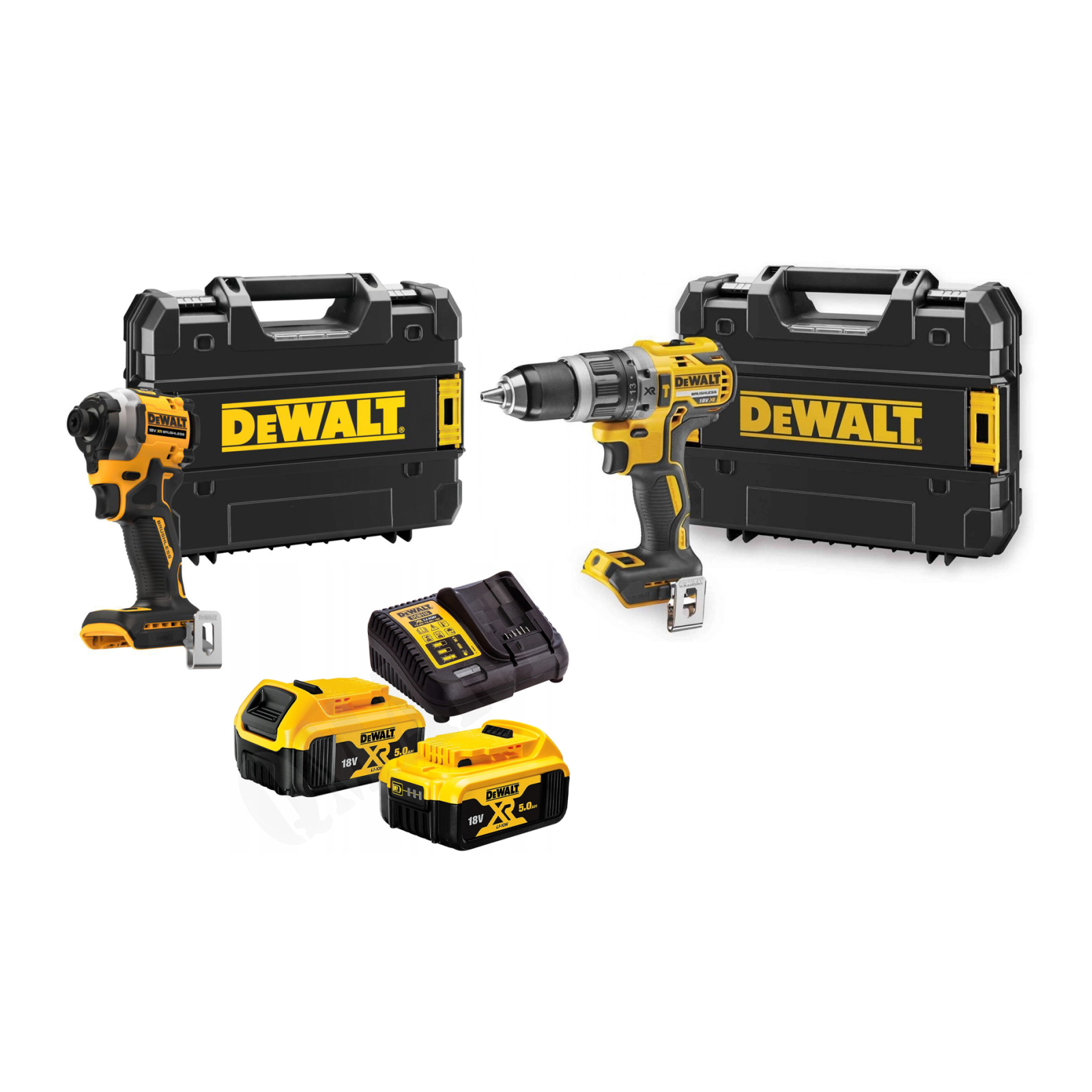 dck296p2t2-dewalt-18v-kompaktiskas-smuginis-suktuvas-suktuvas-greztuvas-2x50-ah DCK296P2T2 DeWALT 18V kompaktiškas smūginis suktuvas + suktuvas-gręžtuvas (2x5.0 Ah) - Image 1