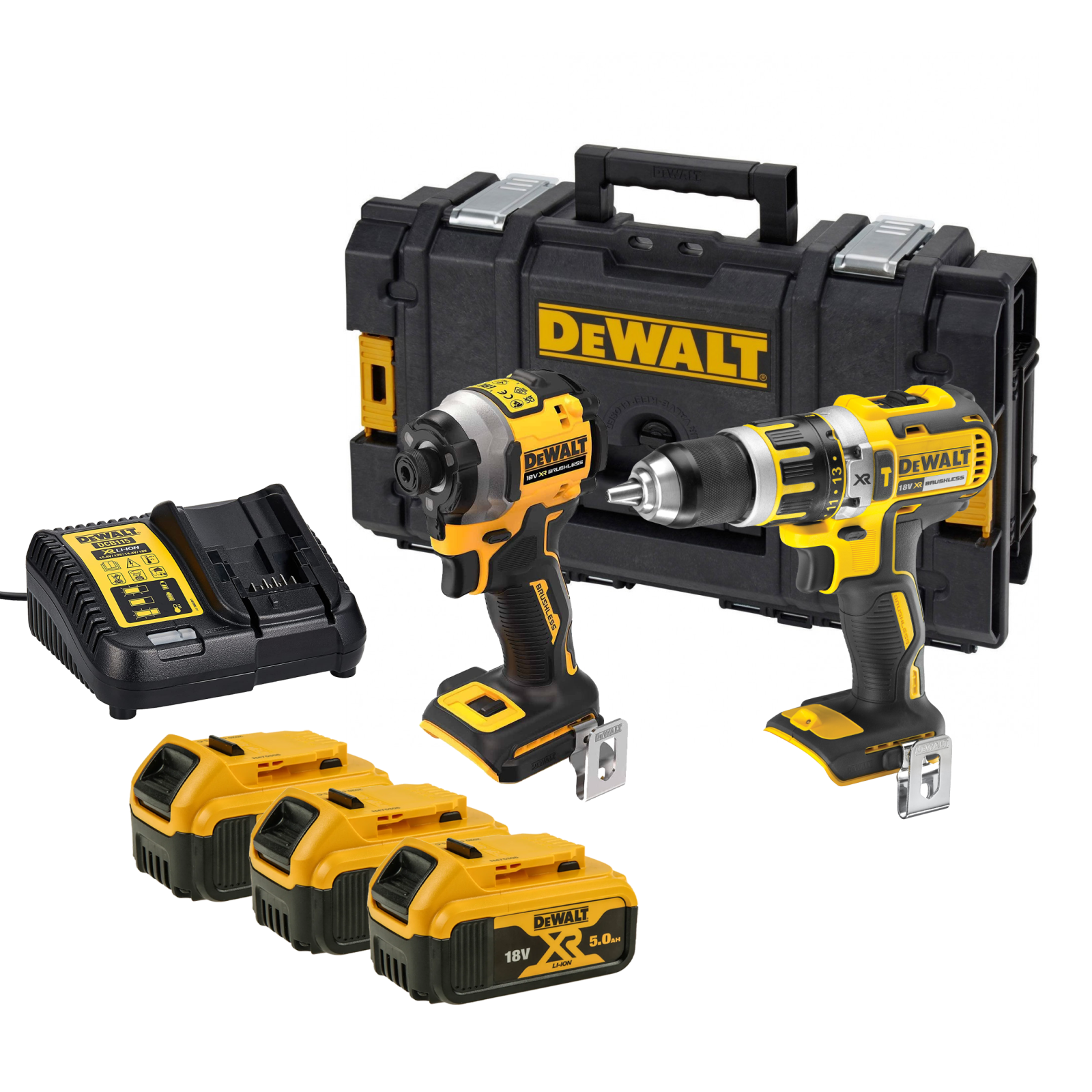 dck296p3-dewalt-18v-kompaktiskas-smuginis-suktuvas-suktuvas-greztuvas-3x50-ah-dovana DCK296P3 DeWALT 18V kompaktiškas smūginis suktuvas + suktuvas-gręžtuvas (3x5.0 Ah) + DOVANA! - Image 1