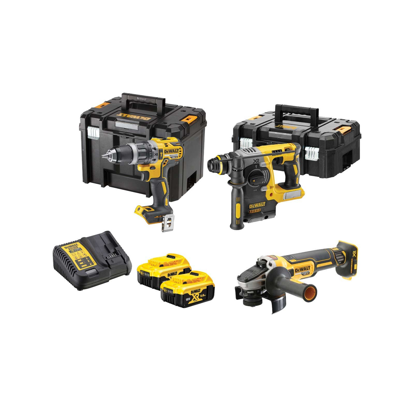 dck306p2t-dewalt-18v-irankiu-rinkinys-2x50-ah DCK306P2T DeWALT 18V įrankių rinkinys (2x5.0 Ah) - Image 1
