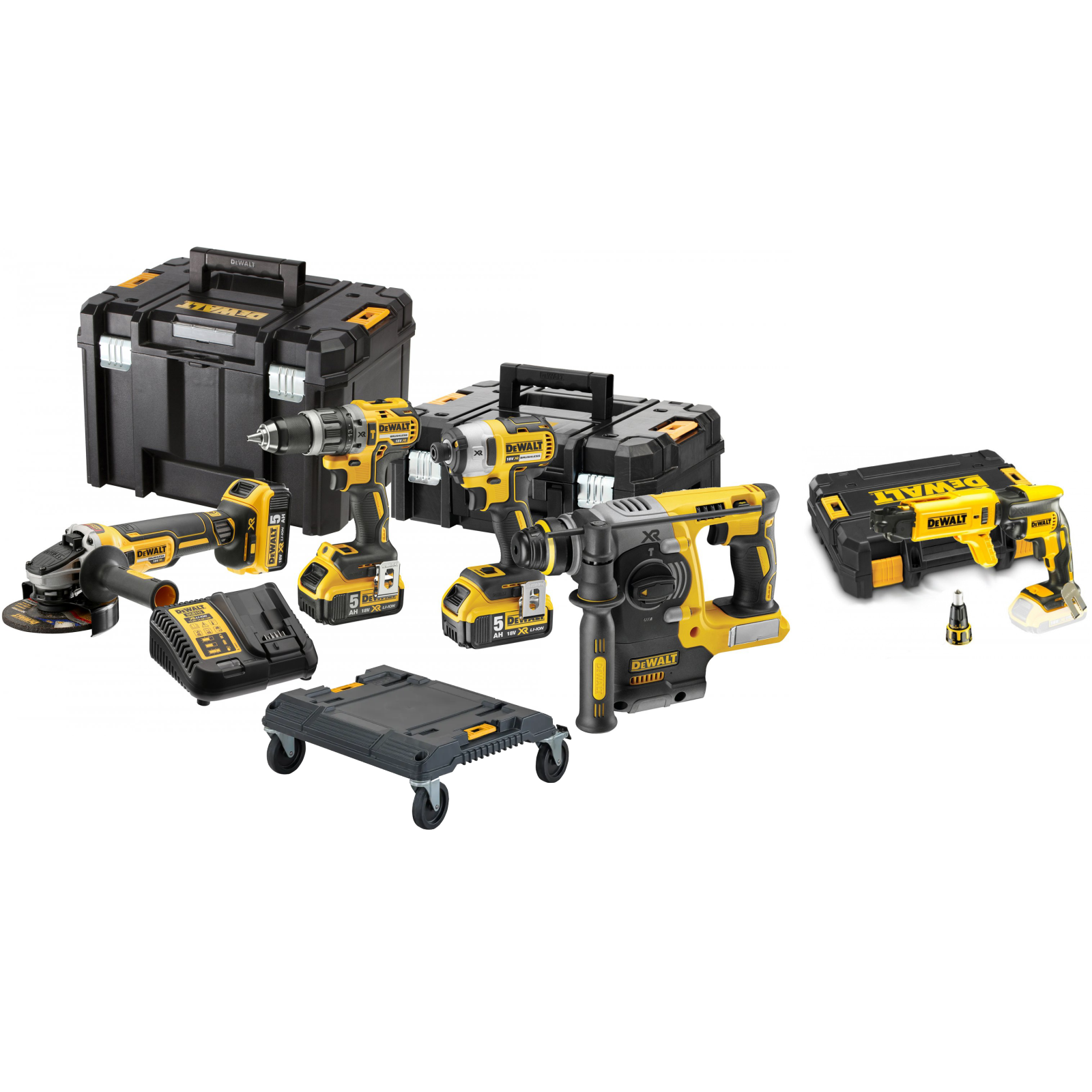 dck422p3t-dewalt-18v-combo-rinkinys-3x50-ah-dcf620nk-18v-juostinis-suktuvas-dovana DCK422P3T DeWALT 18V combo rinkinys (3x5.0 Ah) + DCF620NK 18V juostinis suktuvas + DOVANA! - Image 1