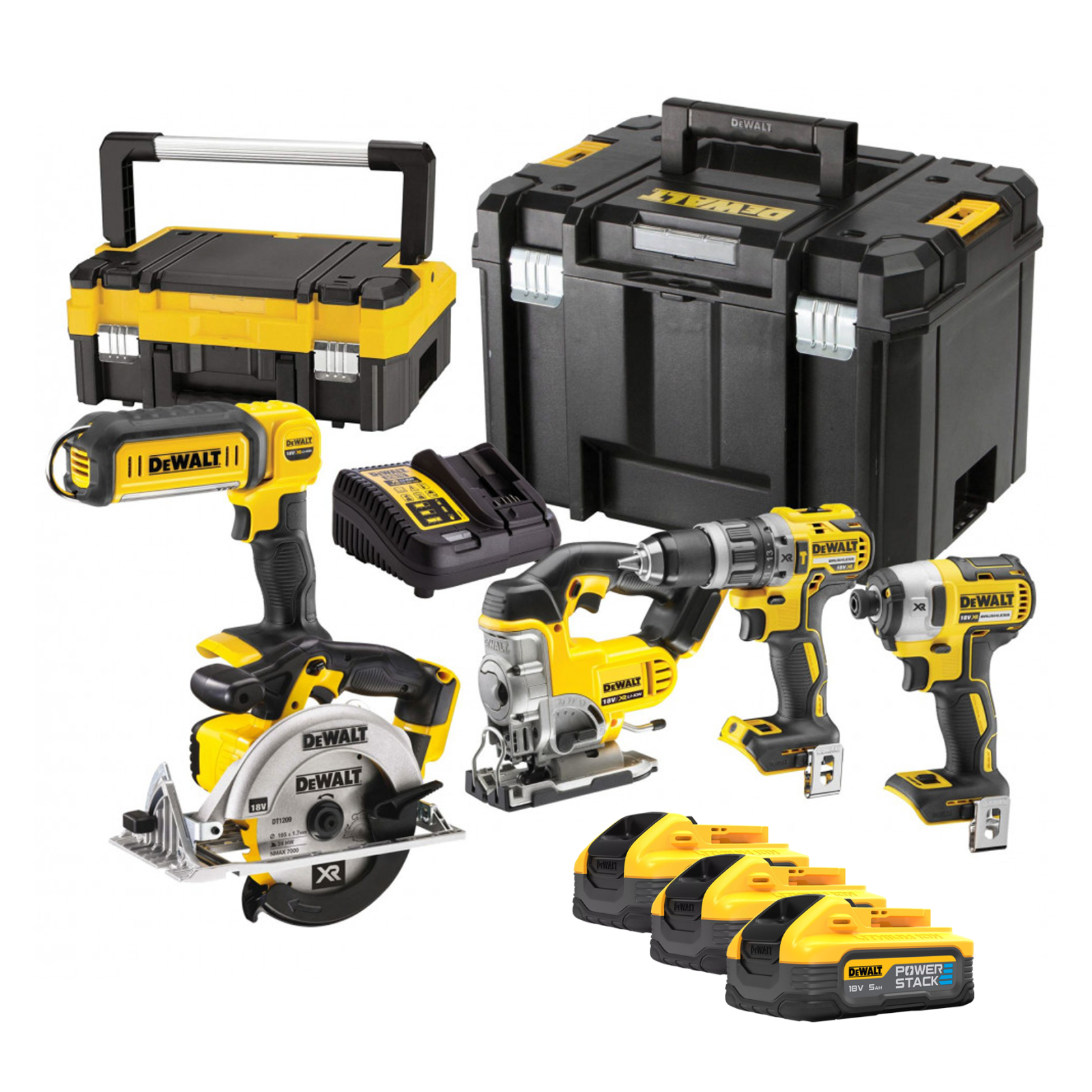 dck551h3-dewalt-18v-irankiu-rinkinys-3x50-ah DCK551H3 DeWALT 18V įrankių rinkinys (3x5.0 Ah) - Image 1