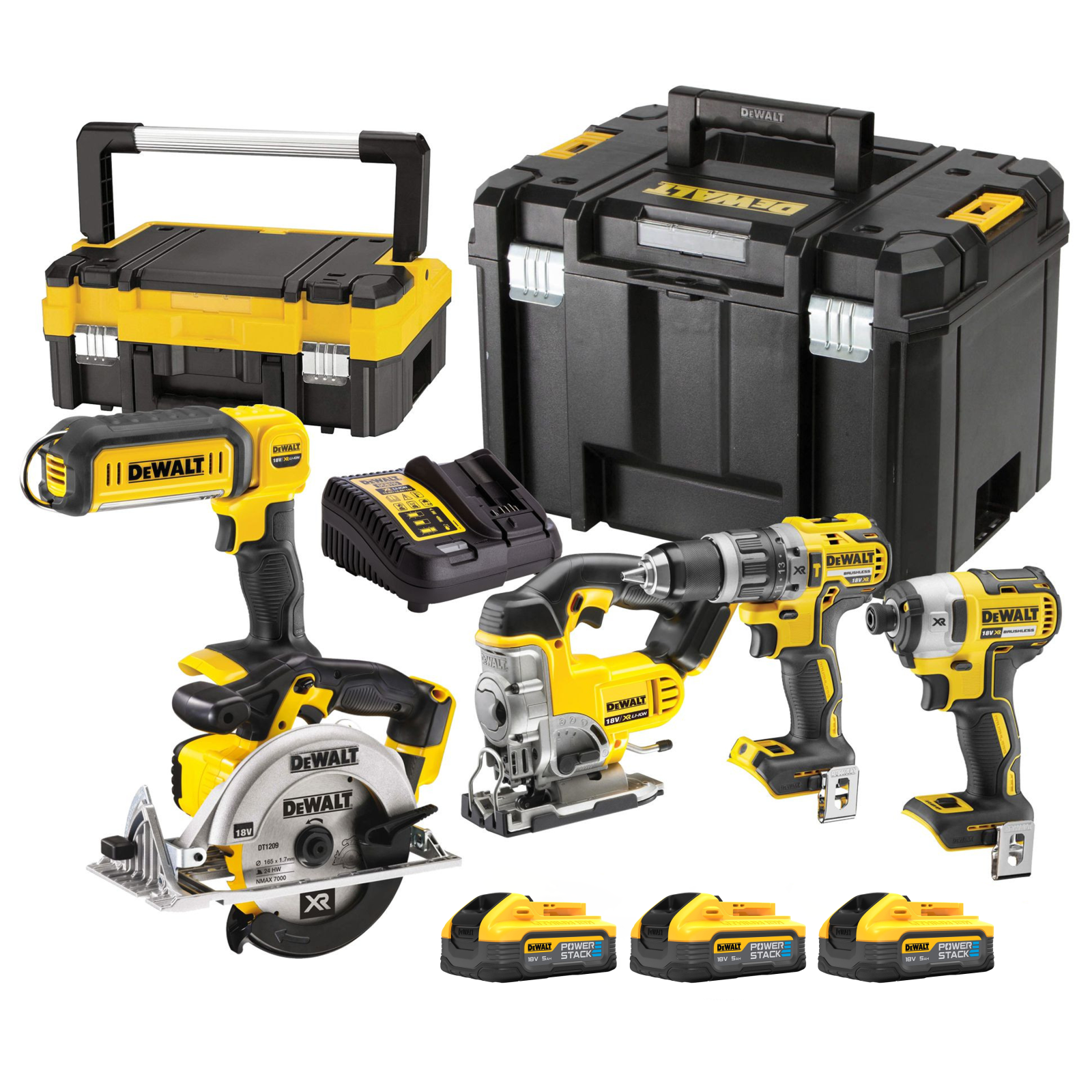 dck551h3t-dewalt-18v-irankiu-rinkinys-3x50-ah DCK551H3T DeWALT 18V įrankių rinkinys (3x5.0 Ah) - Image 1