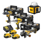DCKM009 + DCL074 DeWALT įrankių rinkinys (DCD791 + DCF899H + DCG406) + DCL074 (3x5.0 Ah)