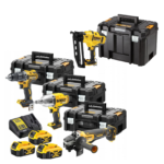 DCKM009 + DCN660NT DeWALT įrankių rinkinys (DCD791 + DCF899H + DCG406) + DCN660NT (3x5.0 Ah)