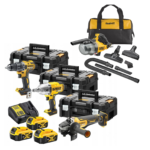 DCKM009 + DCV501LN DeWALT įrankių rinkinys (DCD791 + DCF899H + DCG406) + DCV501LN (3x5.0 Ah)