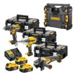 DCKM009 + DWST1-81079 DeWALT įrankių rinkinys (DCD791 + DCF899H + DCG406) + DWST1-81079 (3x5.0 Ah)