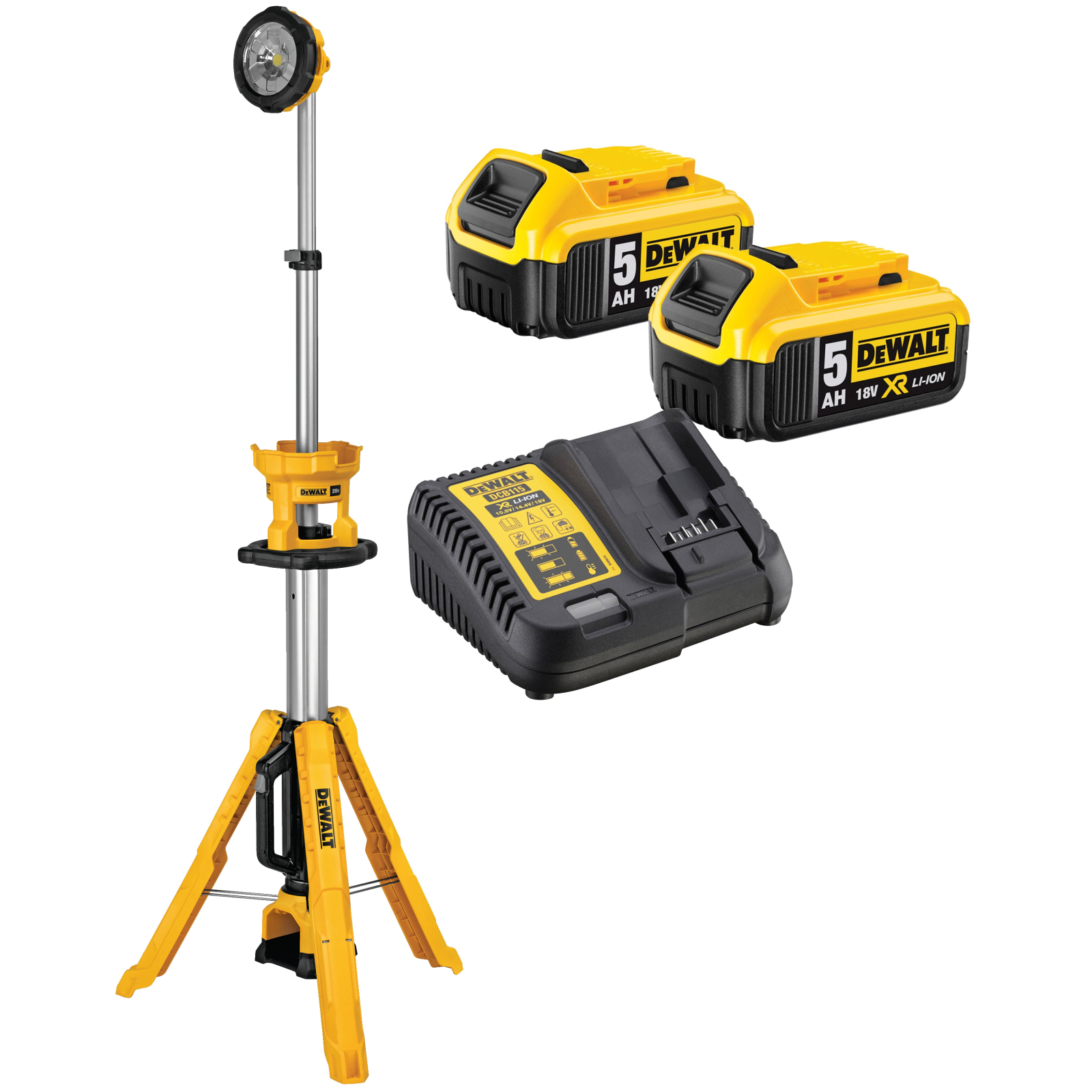 dcl079p2-dewalt-18v-prozektorius-su-trikoju-stovu-2x50-ah DCL079P2 DeWALT 18V prožektorius su trikoju stovu (2x5.0 Ah) - Image 1