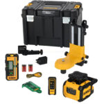DCLE15221G DeWALT žalias rotacinis lazeris su imtuvu ir nuotoliniu valdymu