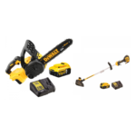 DCM561P1S DEWALT 18V 5.0Ah žoliapjovė – trimeris + DCM565P1 18V 5.0Ah grandininis pjūklas