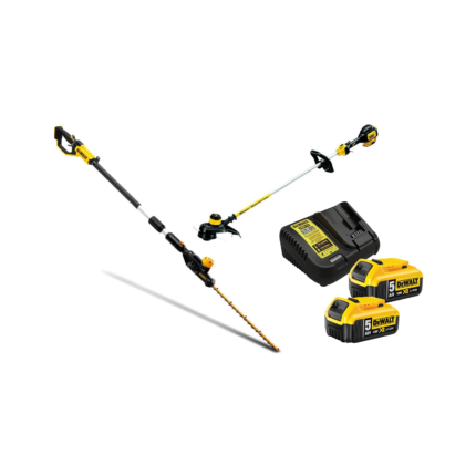DCM561P2 DEWALT 18V žoliapjovė – trimeris + DCMPH566N 18V 550 mm gyvatvorių žirklės