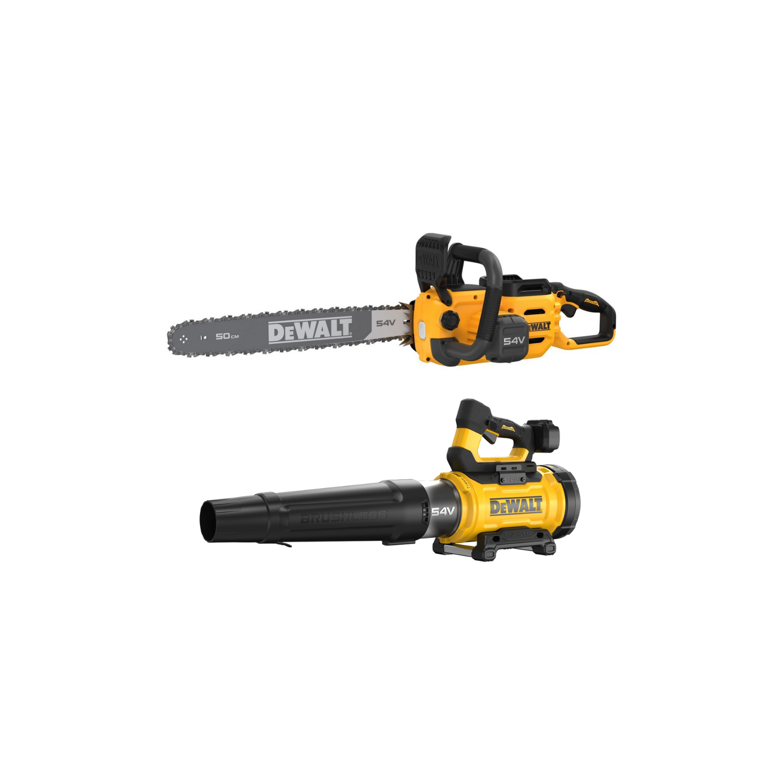 dcmbl777n-dewalt-xr-flexvolt-54v-lapu-pustuvas-dcmcs575n-flexvolt-54v-grandininis-pjuklas-50-cm DCMBL777N DeWALT XR FLEXVOLT 54V lapų pūstuvas + DCMCS575N FLEXVOLT 54V grandininis pjūklas 50 cm - Image 1