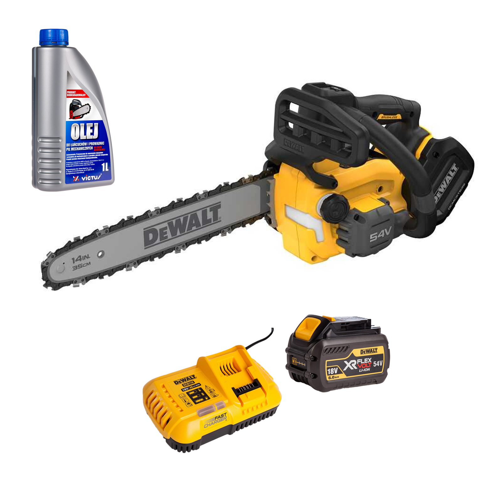 dcmcst635t1-dewalt-flexvolt-54v-grandininis-pjuklas-1x60-ah-dovana DCMCST635T1 DeWALT FLEXVOLT 54V grandininis pjūklas (1x6.0 Ah) + DOVANA! - Image 1