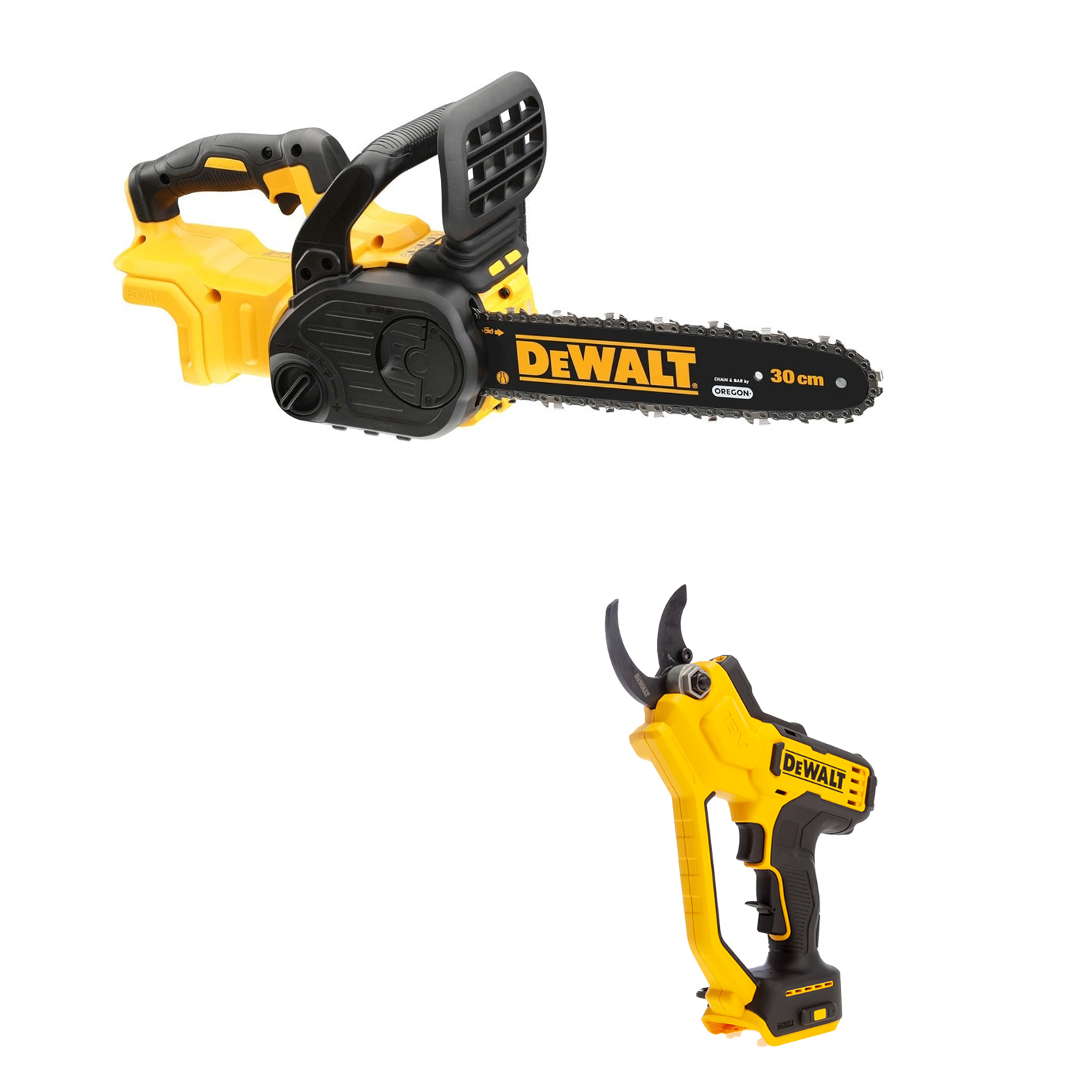 dcmpp568n-dewalt-18v-akumuliatorinis-sekatorius-dcm565n-18v-grandininis-pjuklas DCMPP568N DeWALT 18V akumuliatorinis sekatorius + DCM565N 18V grandininis pjūklas - Image 1