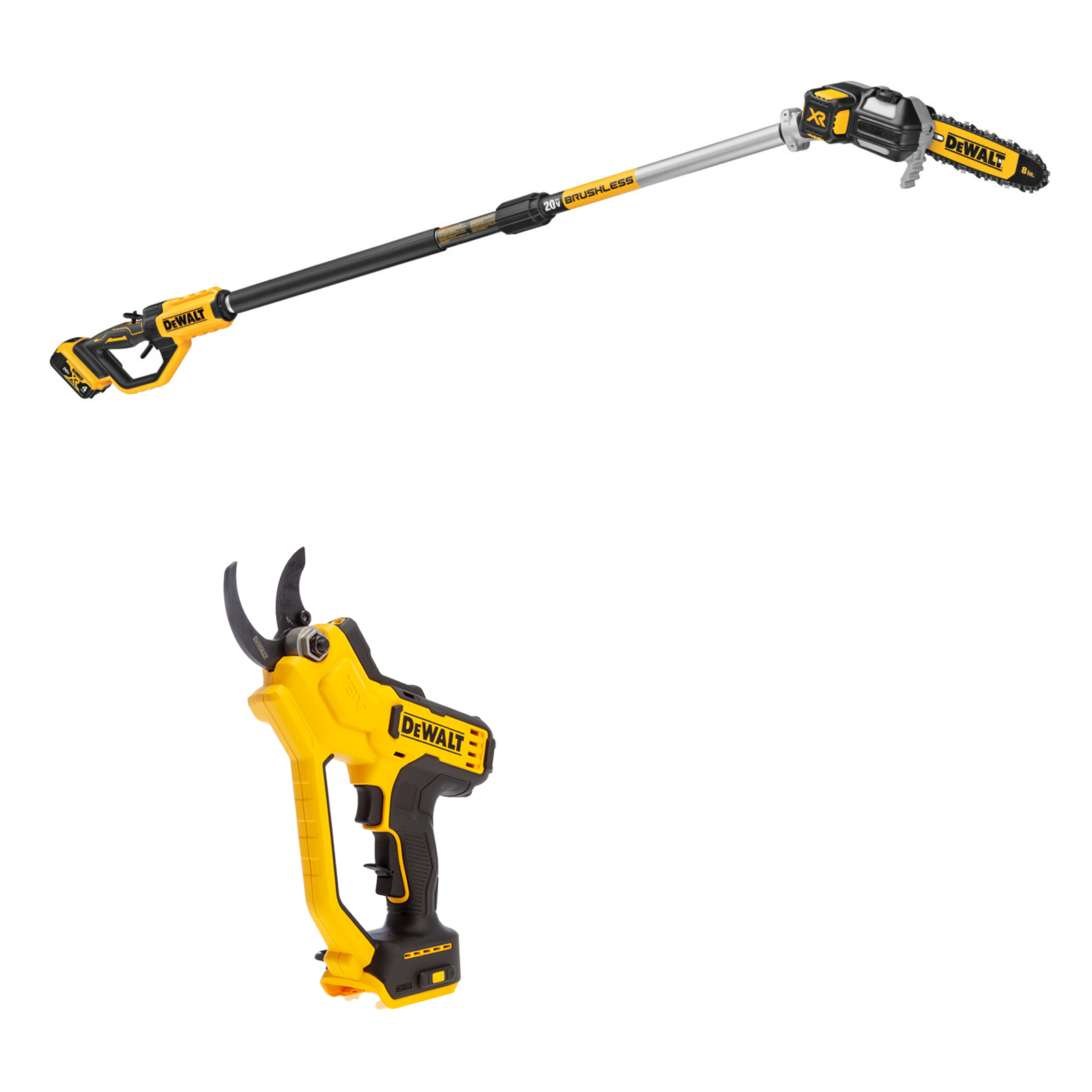 dcmps567n-dewalt-18v-aukstapjove-3-metrai-dcmpp568n-18v-akumuliatorinis-sekatorius DCMPS567N DeWALT 18V aukštapjovė, 3 metrai + DCMPP568N 18V akumuliatorinis sekatorius - Image 1