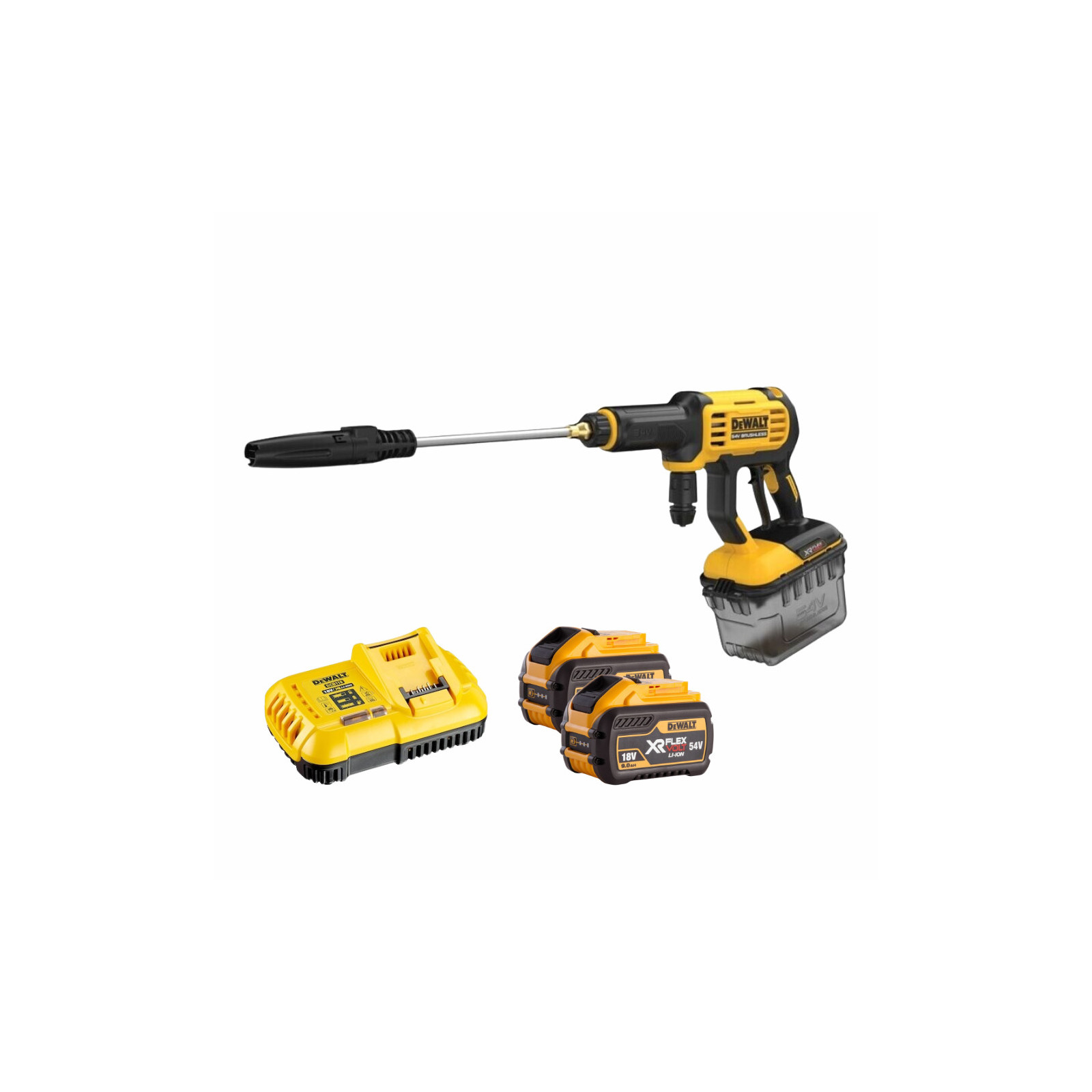 dcmpw1000n-dewalt-18v-xr-akumuliatorinis-auksto-slegio-plovimo-irenginys-2 DCMPW1000X2 DeWALT 54V XR akumuliatorinis aukšto slėgio plovimo įrenginys (2x9.0 Ah) - Image 1