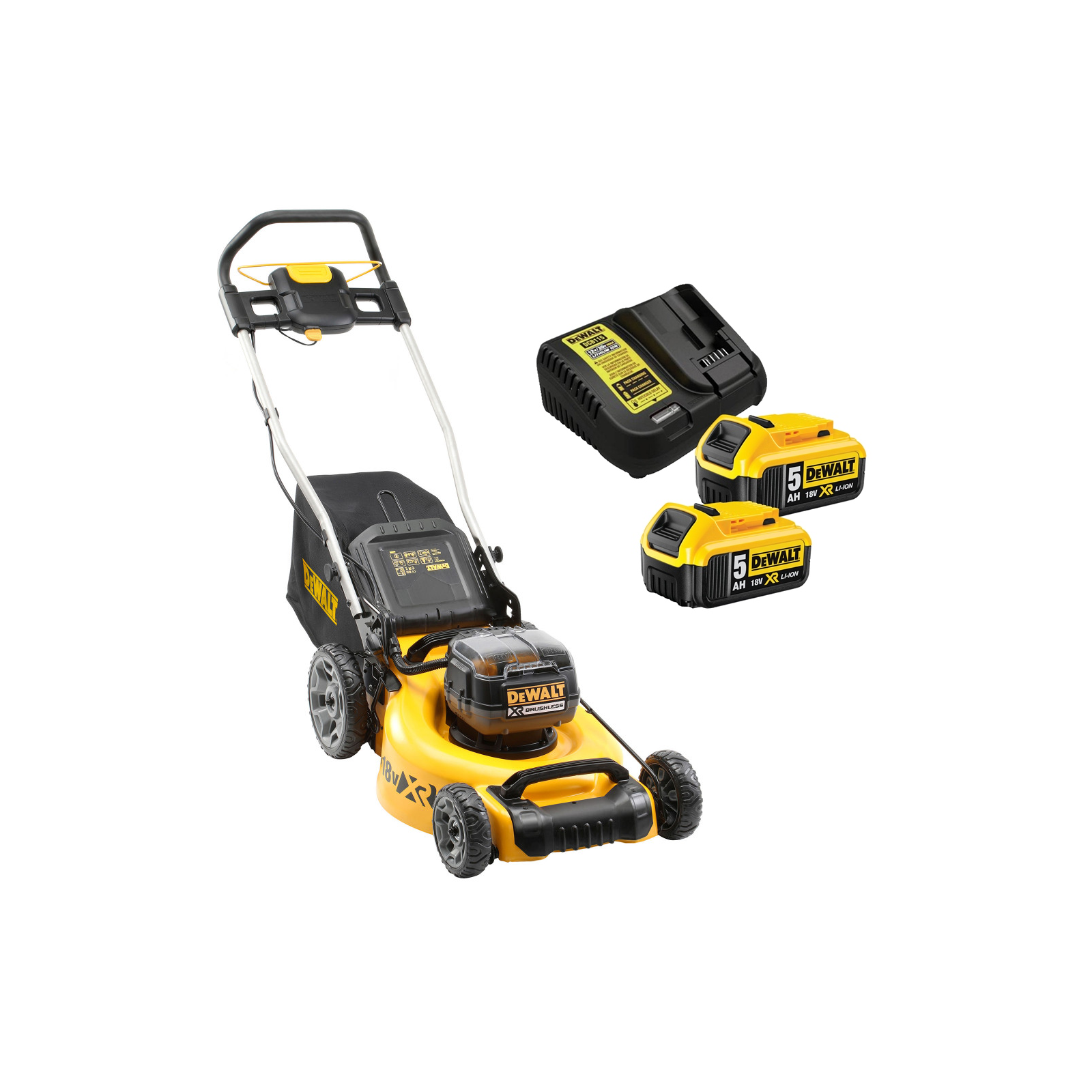 dcmw564p2-dewalt-2x18v-akumuliatorine-zoliapjove-2x50-ah DCMW564P2 DeWALT 2x18V akumuliatorinė žoliapjovė (2x5.0 Ah) - Image 1