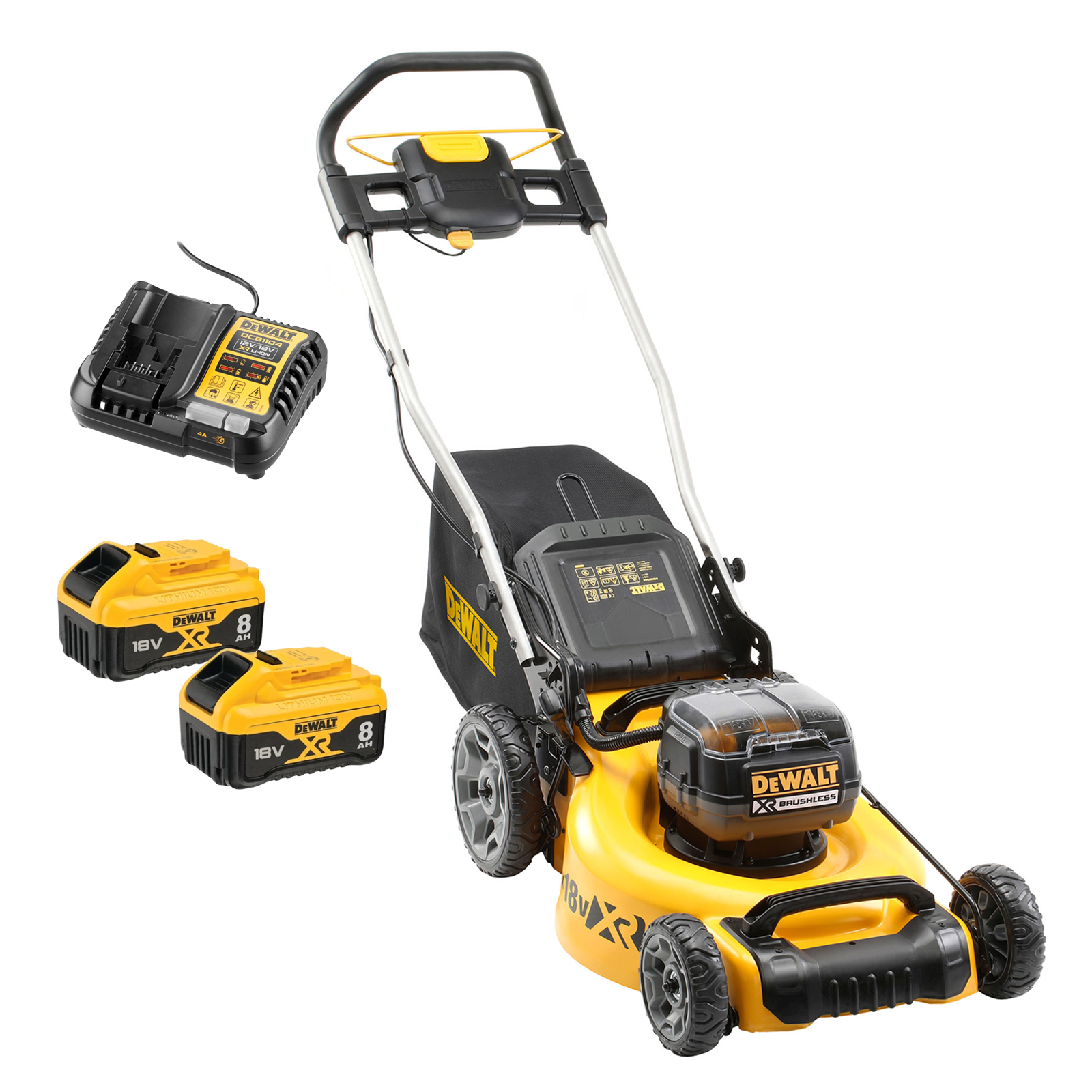 dcmw564w2-dewalt-2x18v-akumuliatorine-zoliapjove-2x80-ah DCMW564W2 DeWALT 2x18V akumuliatorinė žoliapjovė (2x8.0 Ah) - Image 1