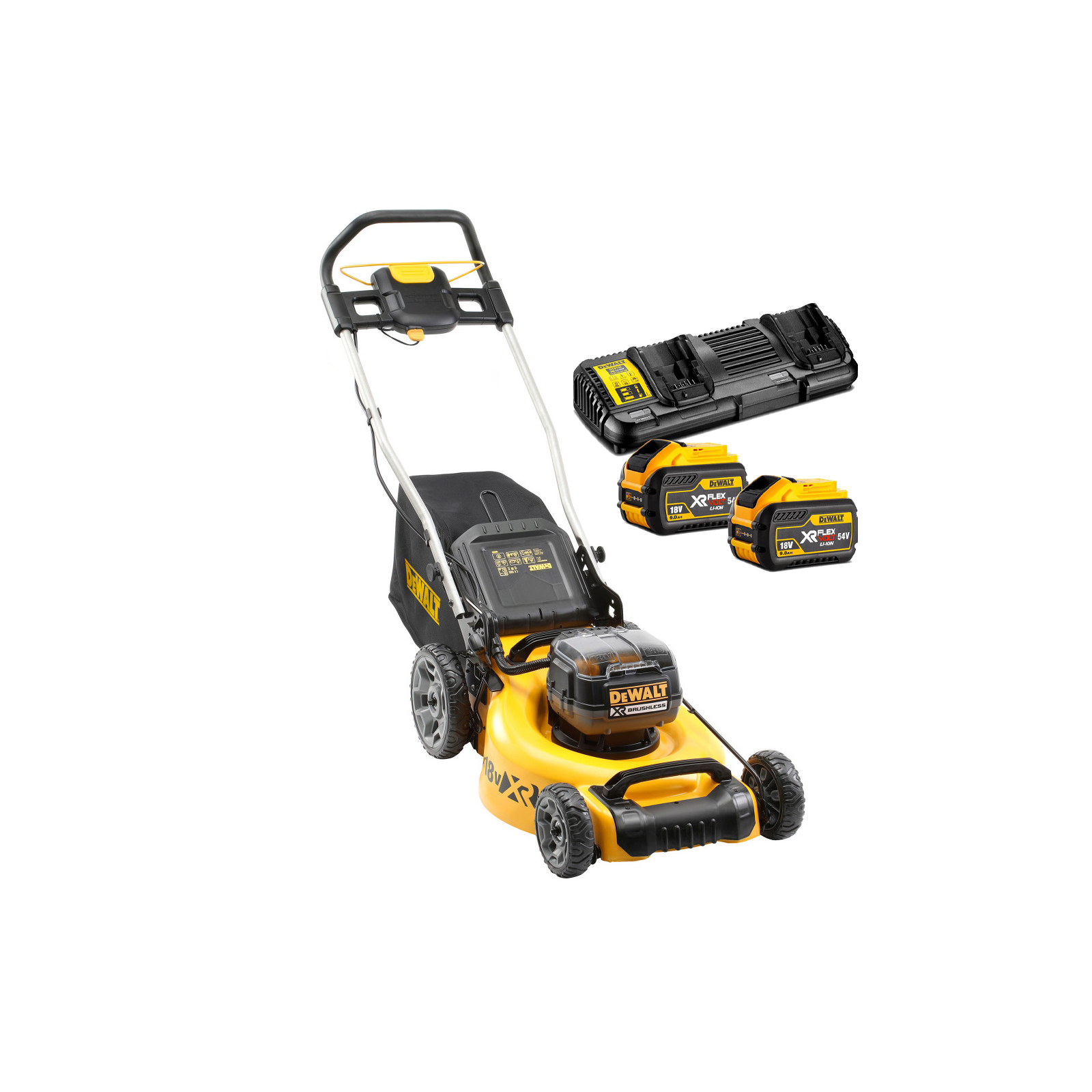 dcmw564x2-dewalt-akumuliatorine-zoliapjove-2x90-ah DCMW564X2 DeWALT akumuliatorinė žoliapjovė (2x9.0 Ah) - Image 1