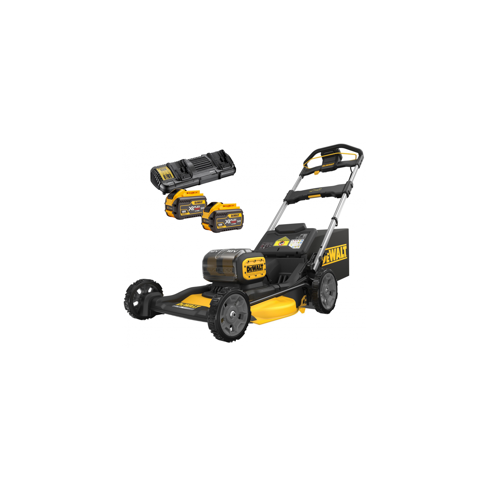 dcmwp134y2-dewalt-2x18v-akumuliatorine-zoliapjove-2x120-ah DCMWP134Y2 DeWALT 2x18V akumuliatorinė žoliapjovė (2x12.0 Ah) - Image 1