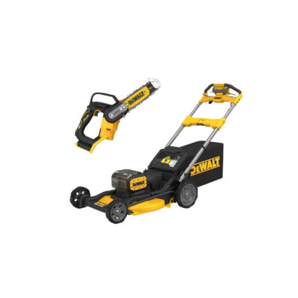 DCMWSP156N DeWALT 2x18V savaeigė akumuliatorinė žoliapjovė + DCMPS520N 18V grandininis pjūklas 20 cm