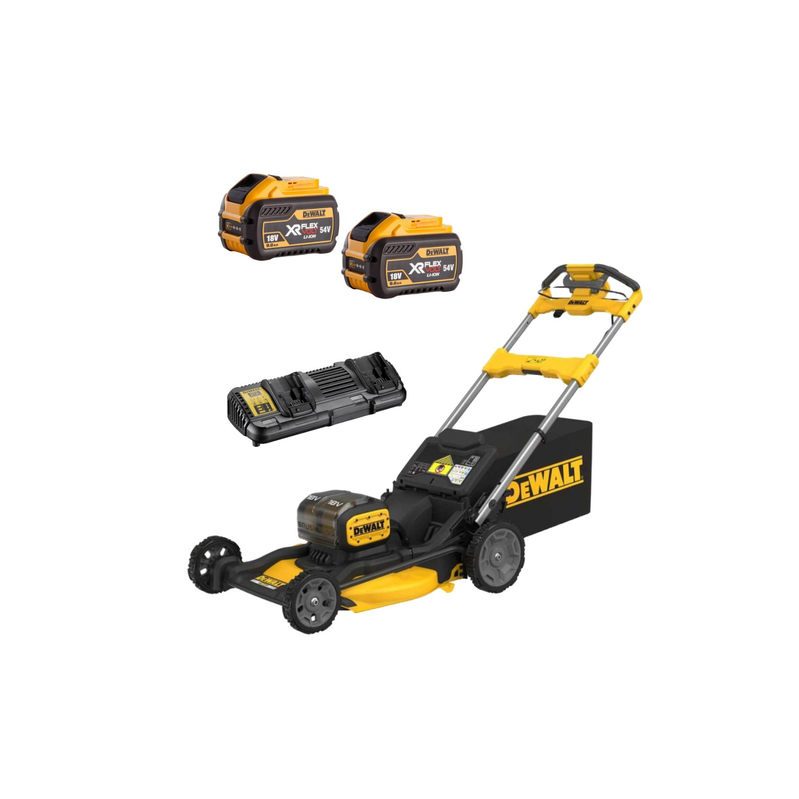 dcmwsp156x2-dewalt-2x18v-savaeige-akumuliatorine-zoliapjove-2x90-ah DCMWSP156X2 DeWALT 2x18V savaeigė akumuliatorinė žoliapjovė (2x9.0 Ah) - Image 1