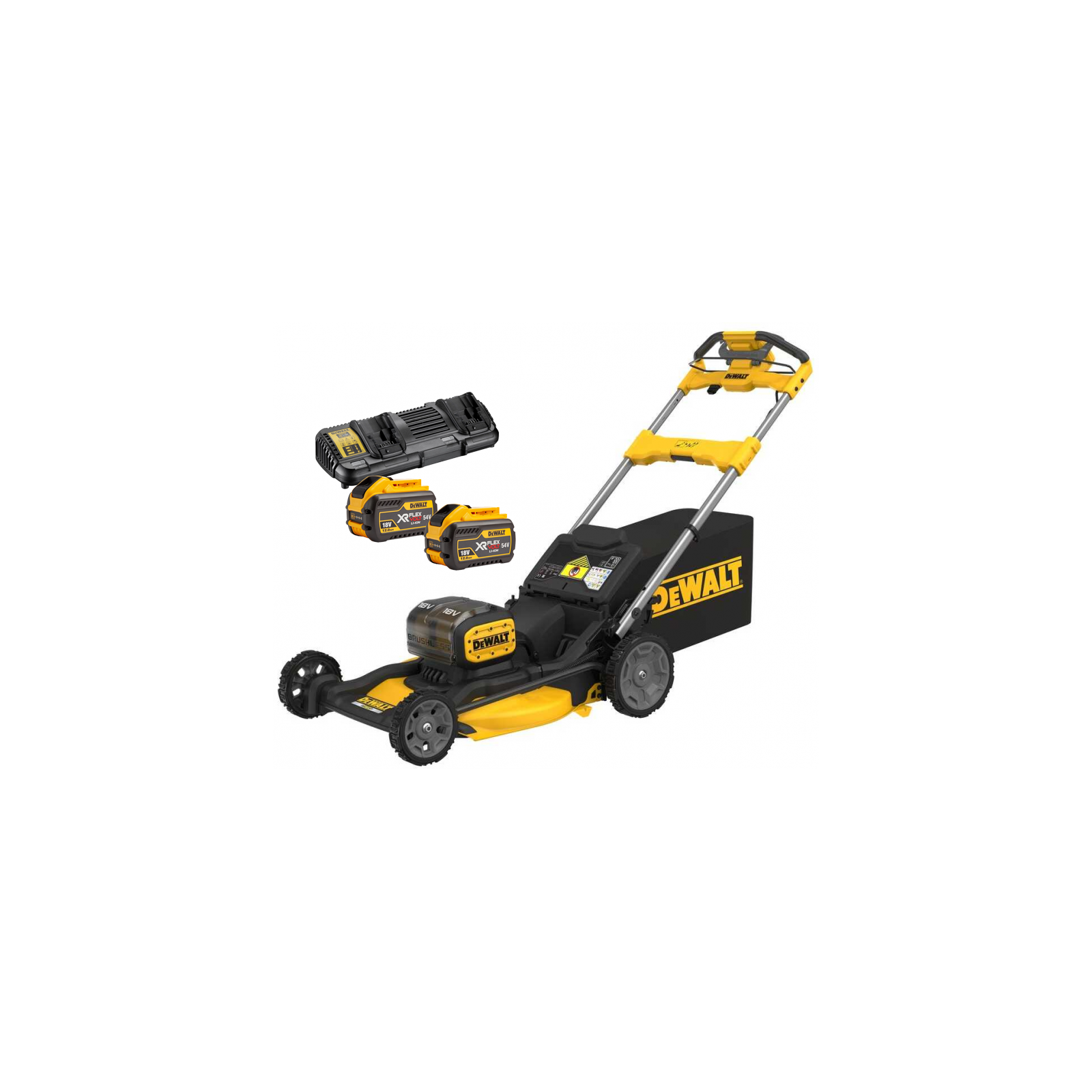 dcmwsp156y2-dewalt-2x18v-savaeige-akumuliatorine-zoliapjove-2x120-ah DCMWSP156Y2 DeWALT 2x18V savaeigė akumuliatorinė žoliapjovė (2x12.0 Ah) - Image 1