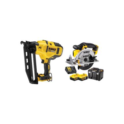 DCN660N DeWALT 18 V XR 16 Ga akumuliatorinė viniakalė + DCS391P2 18 V diskinis pjūklas