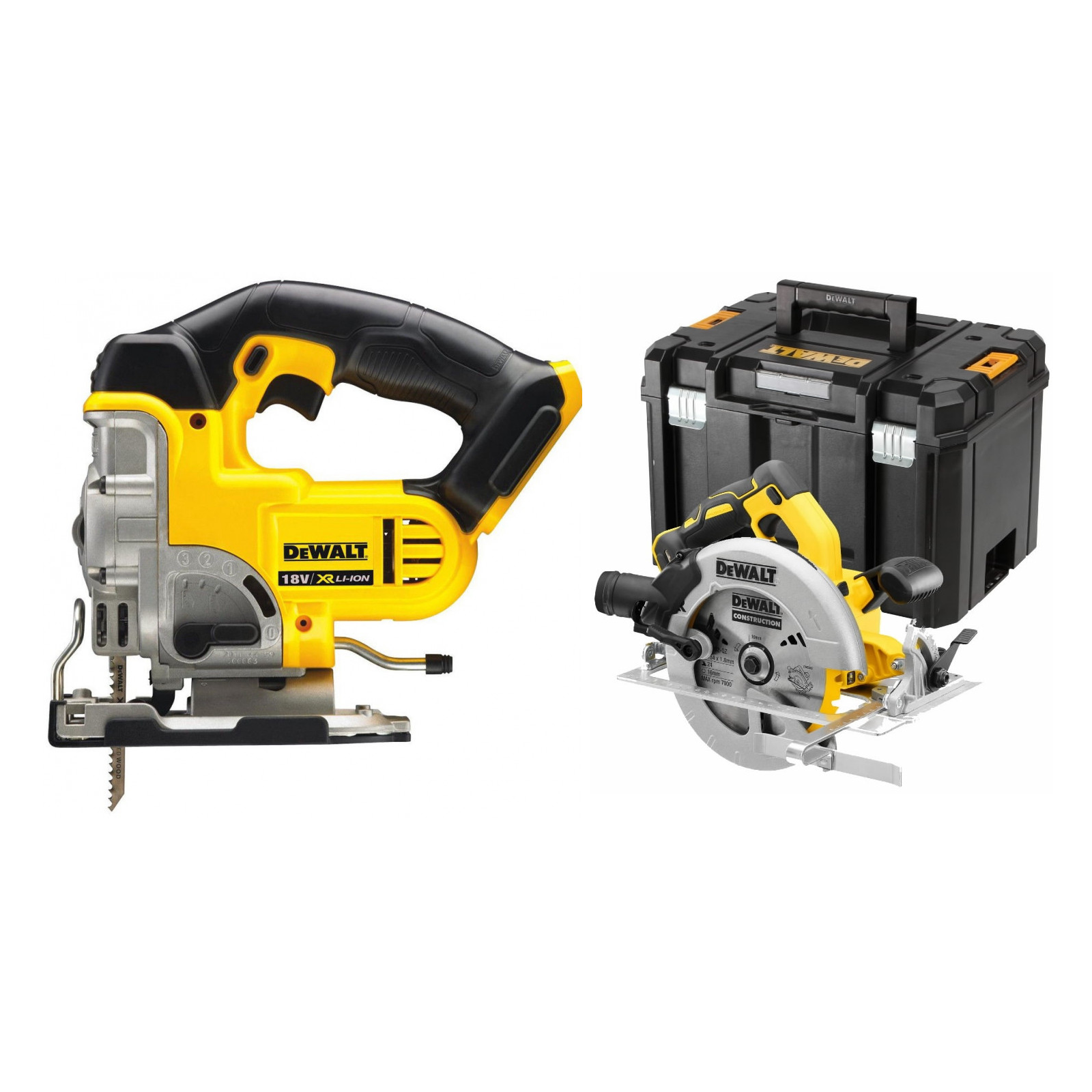 dcs331n-dewalt-18v-siaurapjuklis-dcs570nt-18v-diskinis-pjuklas DCS331N DeWALT 18V siaurapjūklis + DCS570NT 18V diskinis pjūklas - Image 1