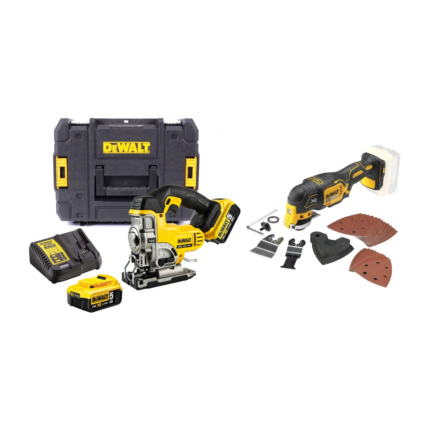 DCS331P2 DeWALT 18V siaurapjūklis + DCS355N 18V daugiafunkcinis įrankis