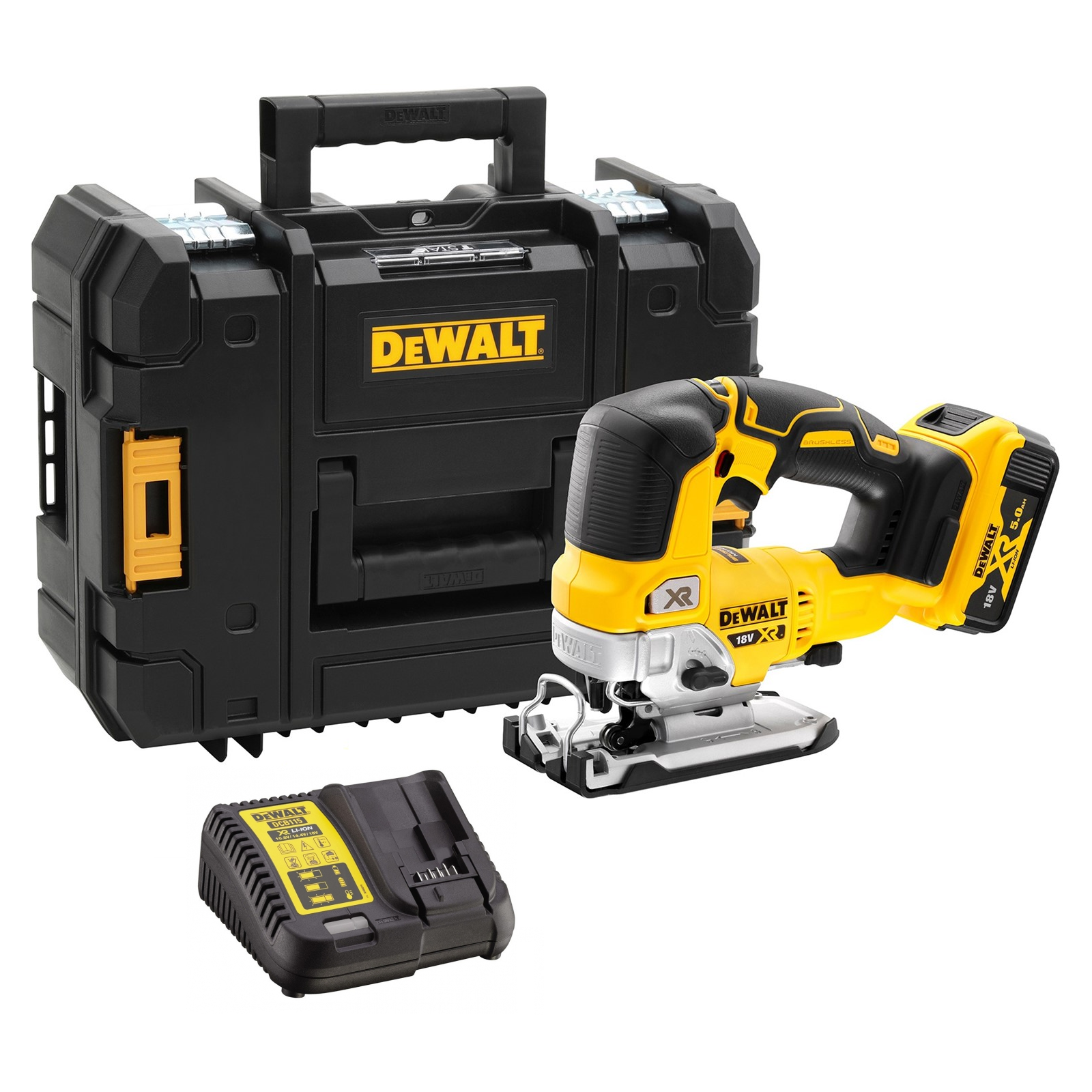 dcs334p1-dewalt-18v-siaurapjuklis-1x50-ah DCS334P1 DeWALT 18V siaurapjūklis (1x5.0 Ah) - Image 1