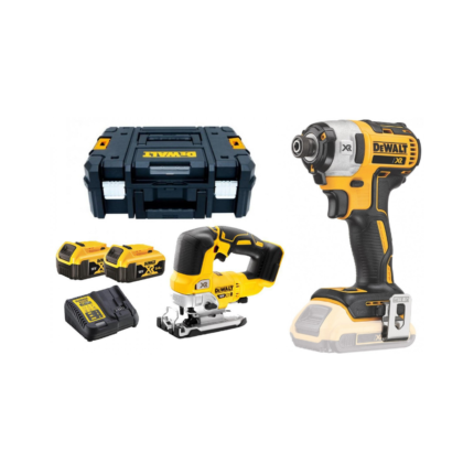 DCS334P2 DeWALT 18V siaurapjūklis + DCF887N 18V smūginis suktuvas